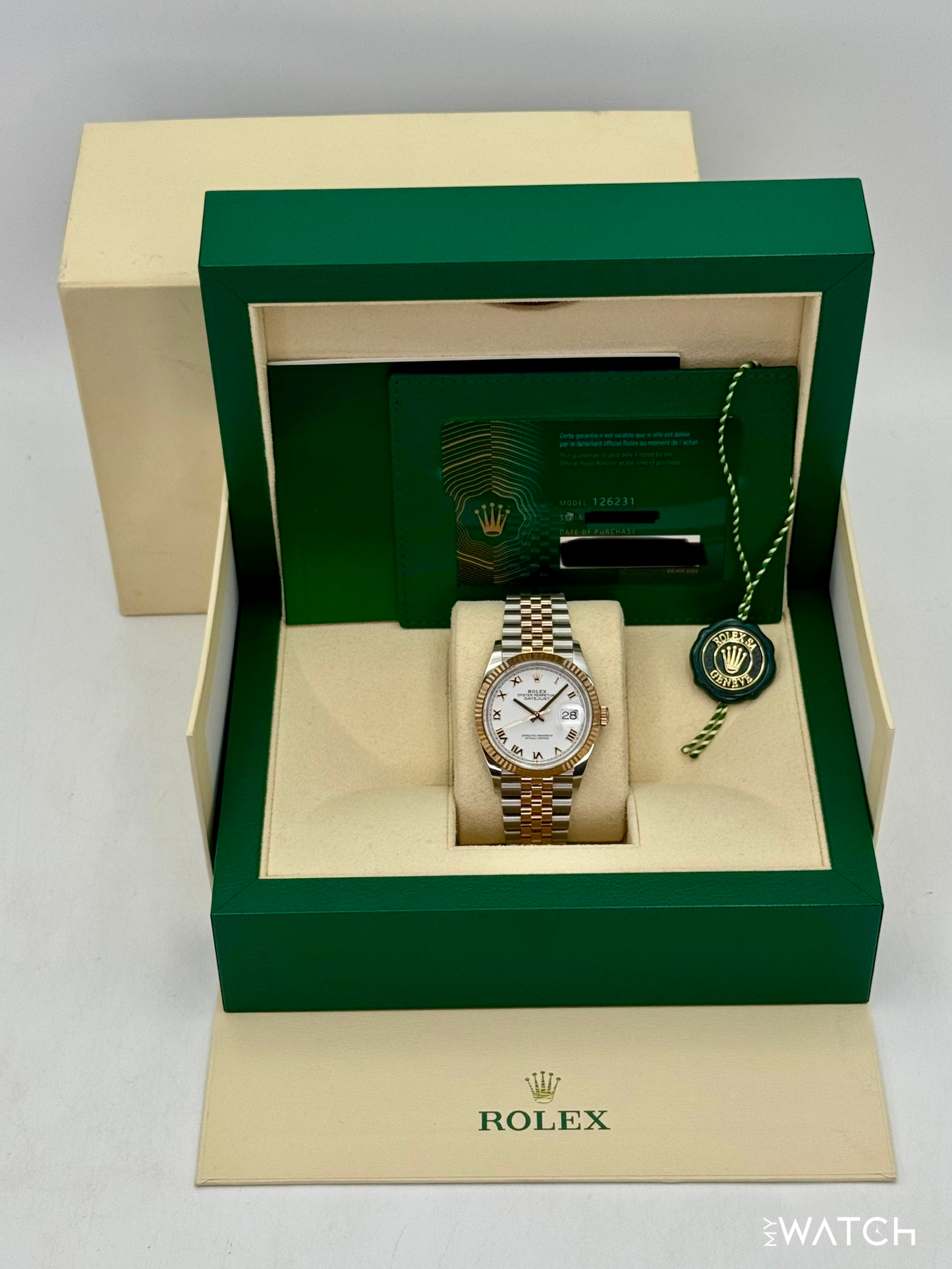 2024 Rolex Datejust 36mm 126231 Two-Tone Jubilee White Roman Numeral Dial