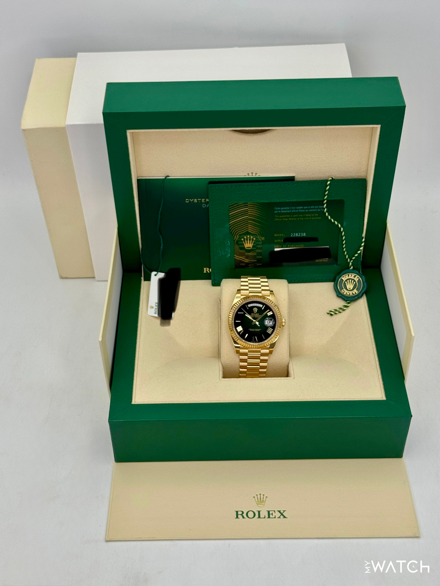 2025 Rolex Day-Date 40mm 228238 Presidential Green Ombre Dial