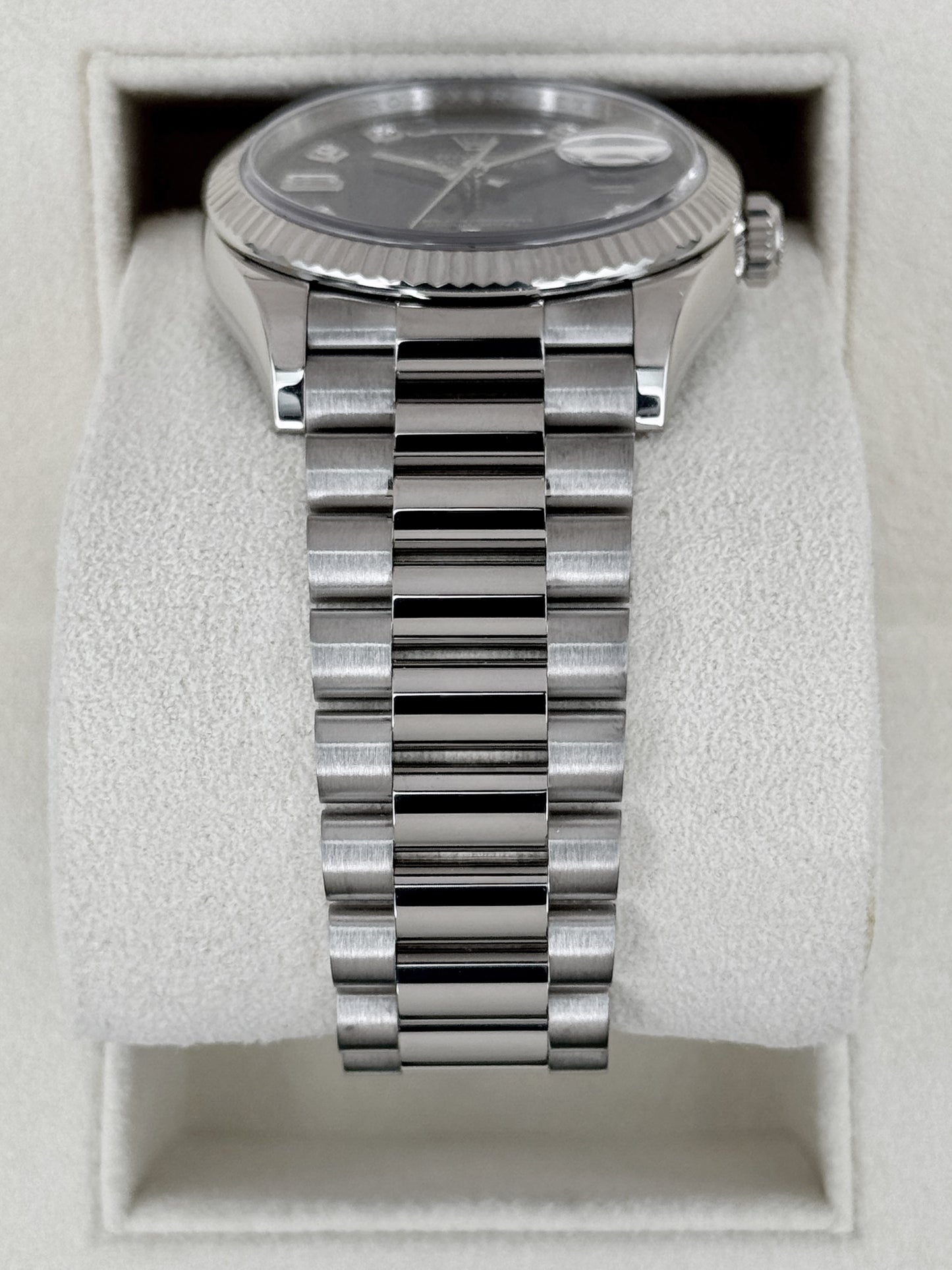2024 Rolex Day-Date 36mm 128239 Presidential White Gold Blue Ombre Diamond Dial