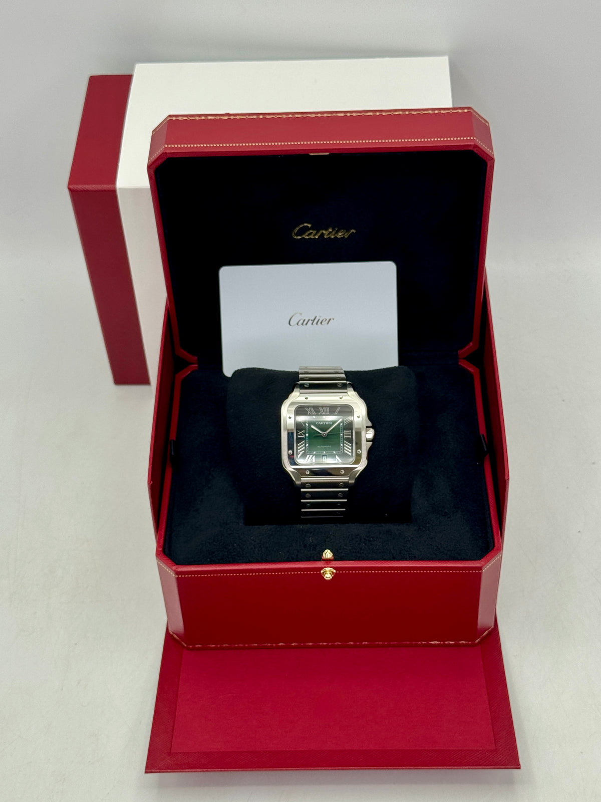 NEW 2026 Cartier Santos De Cartier 39mm WSSA0062 Stainless Steel Green Dial