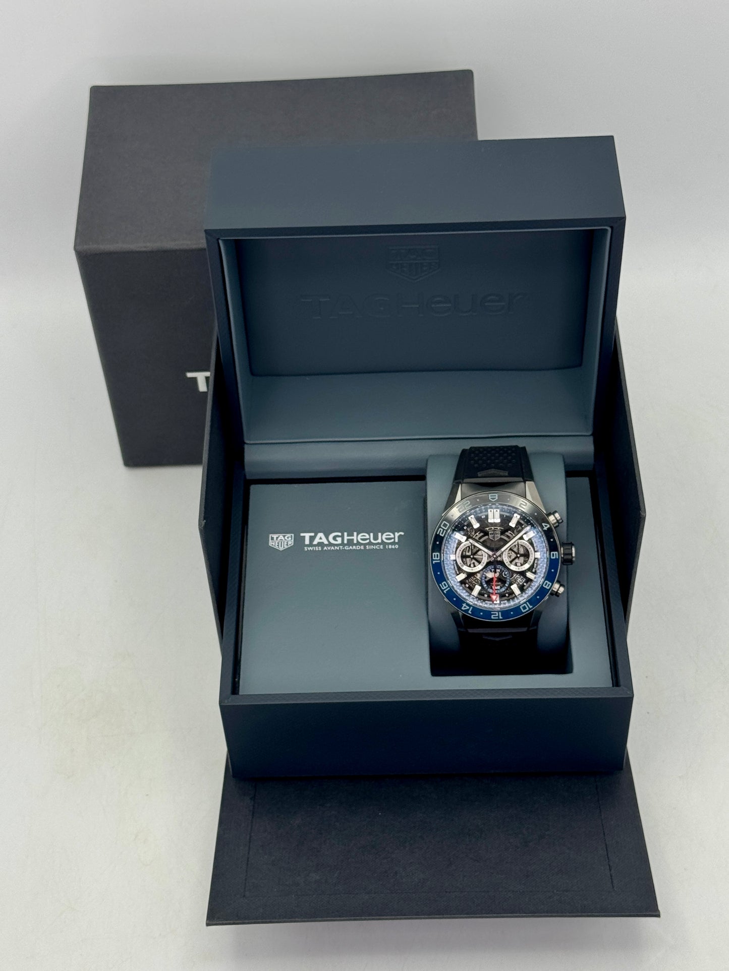 2021 TAG Heuer Calibre Heuer 02 Chronograph 45mm CAR2A1Z Skeletonized Dial
