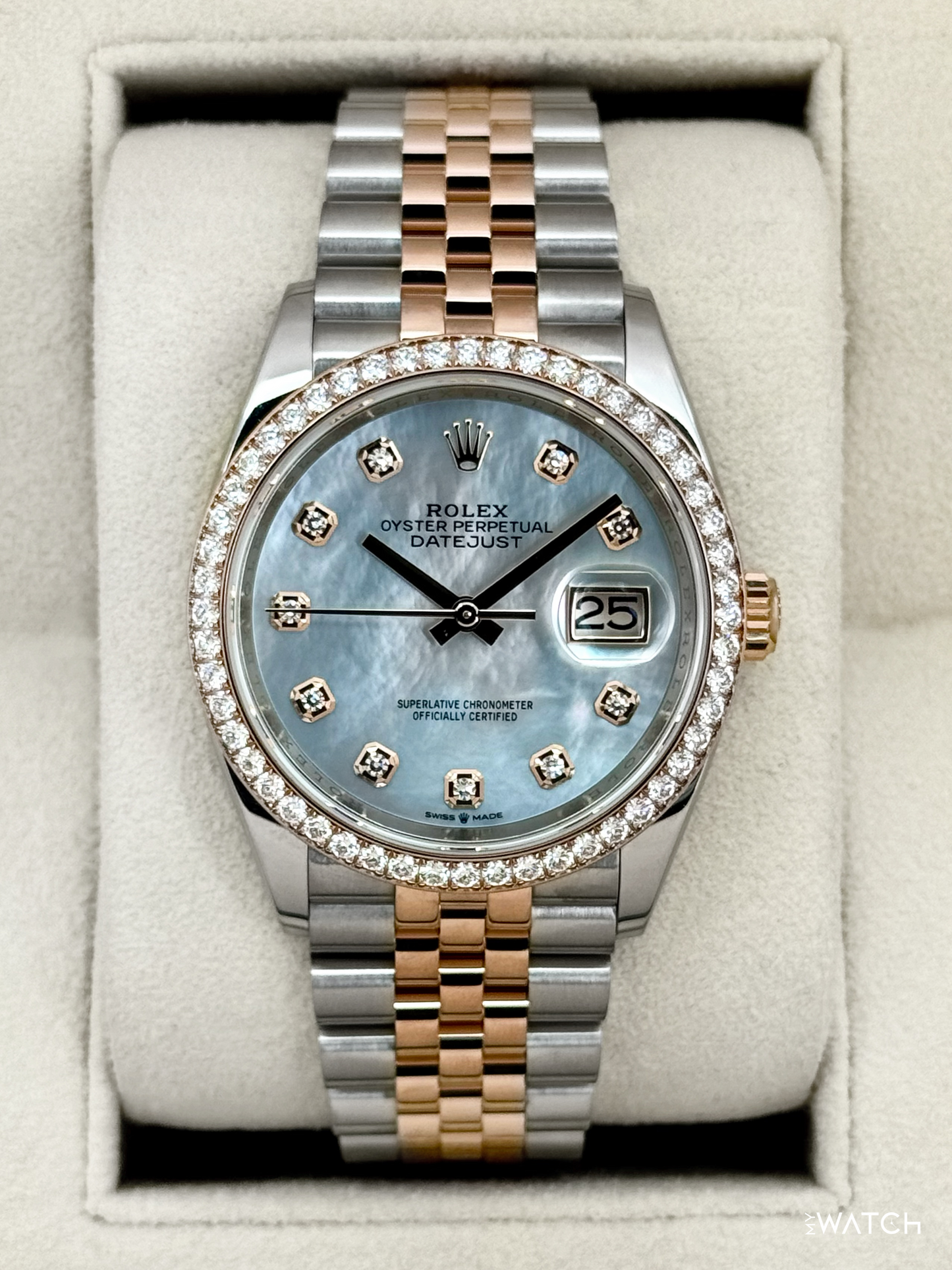 2024 Rolex Datejust 36mm 126281RBR Two-Tone Jubilee MOP Diamond Dial