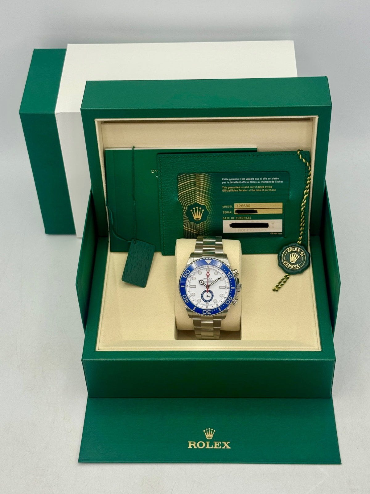 NEW 2026 Rolex Yacht-Master II 44mm 126680 Stainless Steel White Dial (NEW STYLE CARD)