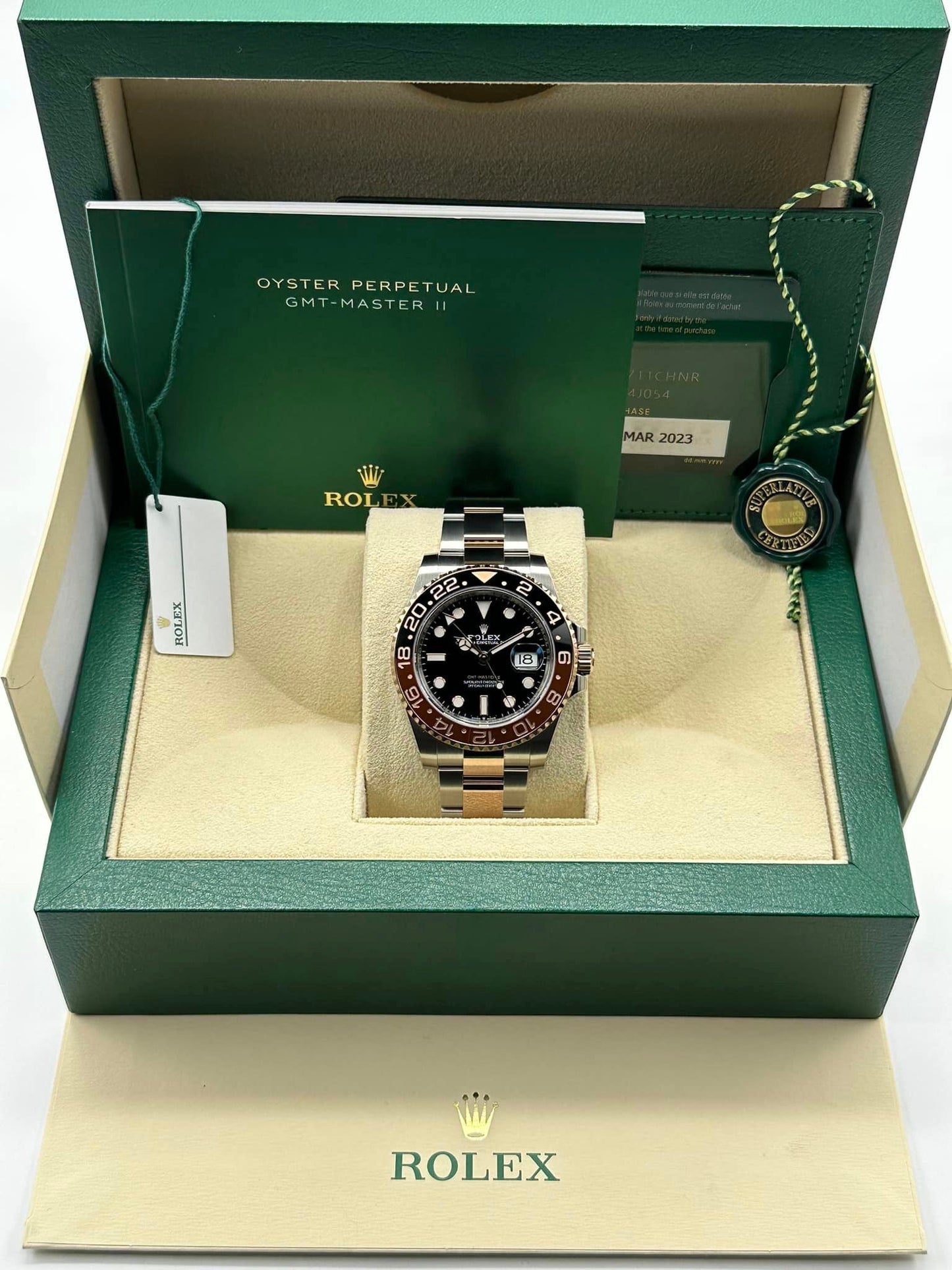 NEW 2023 Rolex GMT Master II  "Rootbeer" Rose Gold/Stainless Steel - MyWatchLLC