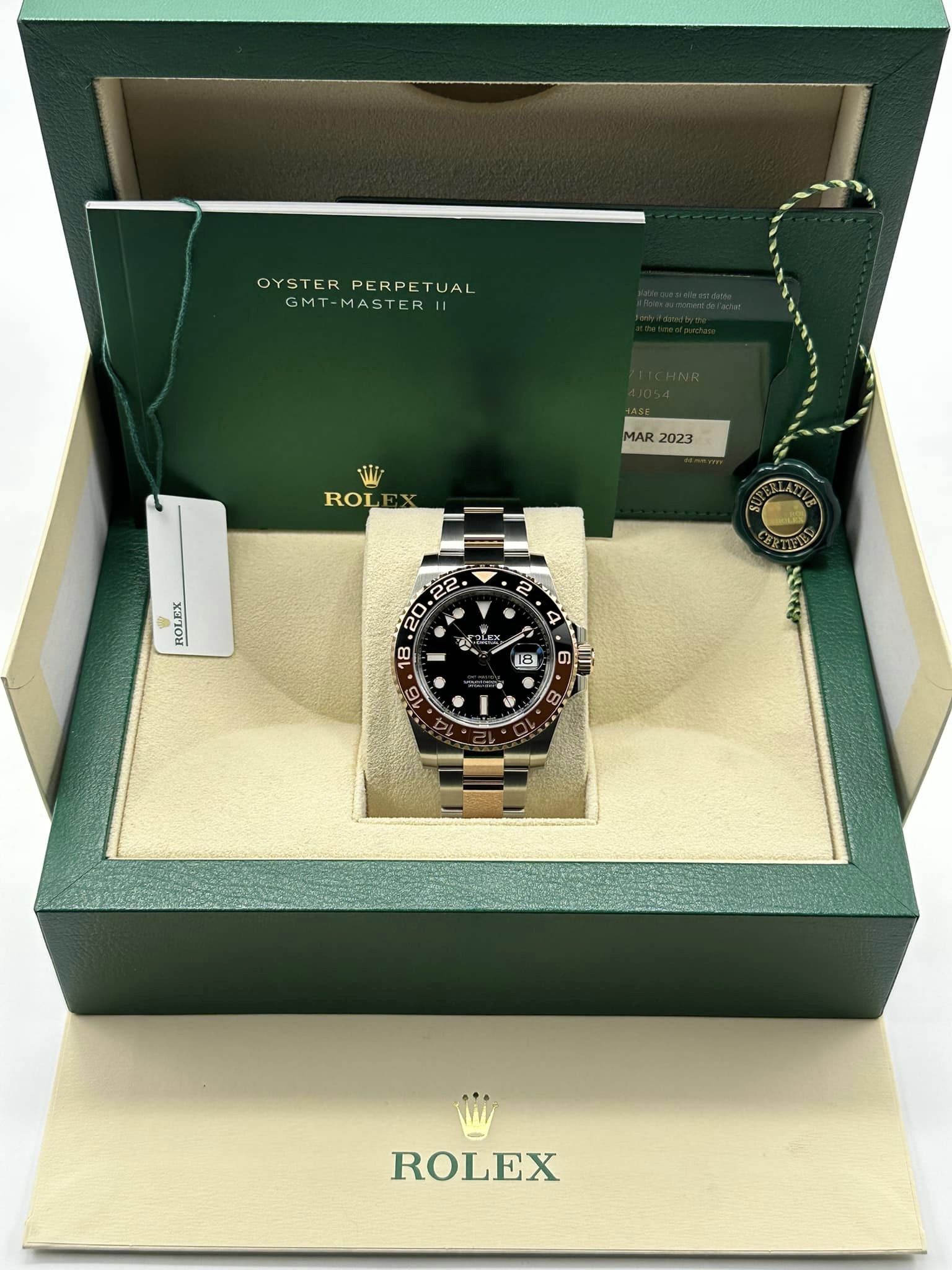 NEW 2023 Rolex GMT Master II  "Rootbeer" Rose Gold/Stainless Steel - MyWatchLLC