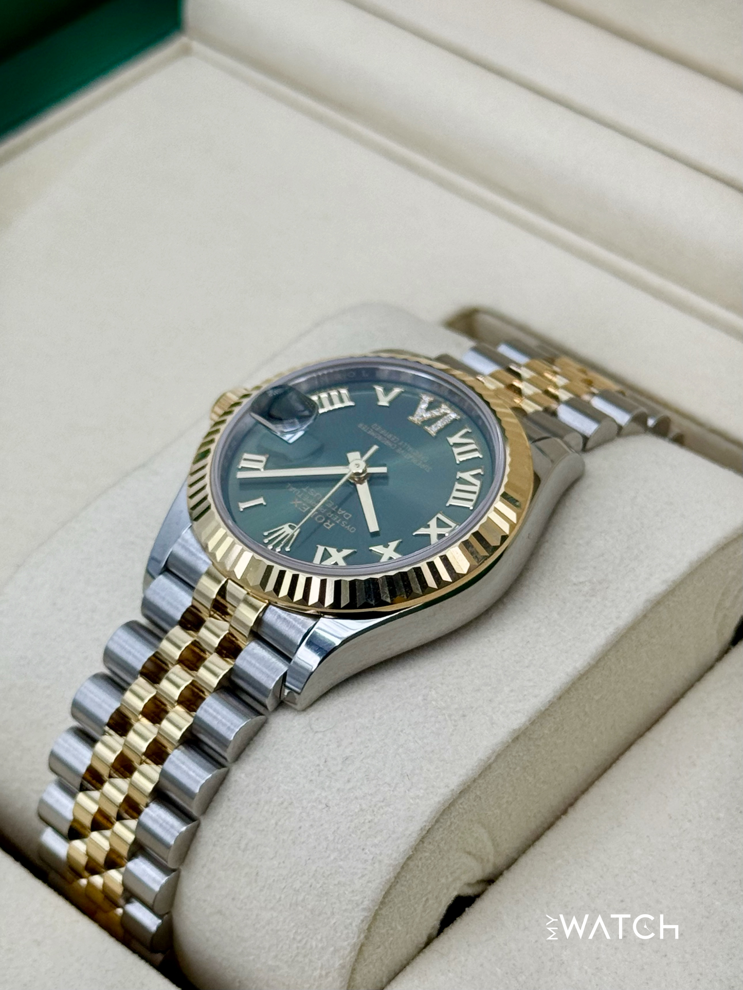 NEW 2025 Rolex Ladies Datejust 31mm 278273 Two-Tone Jubilee Green Dial