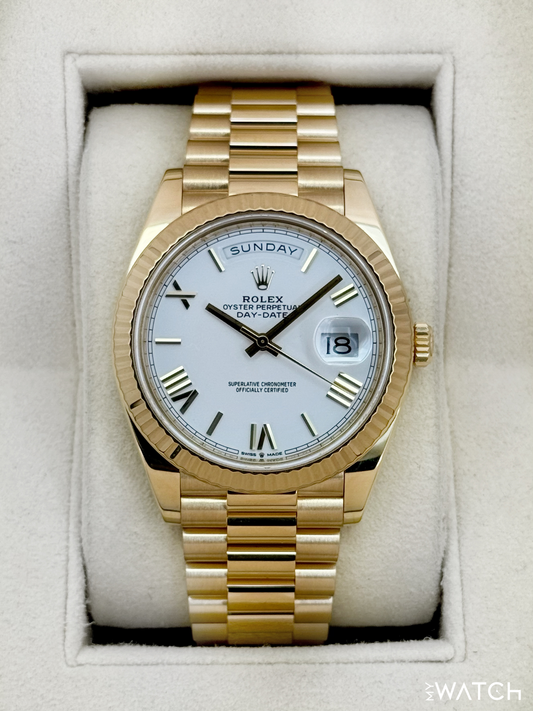 2021 Rolex Day-Date 40mm 228238 Presidential White Dial