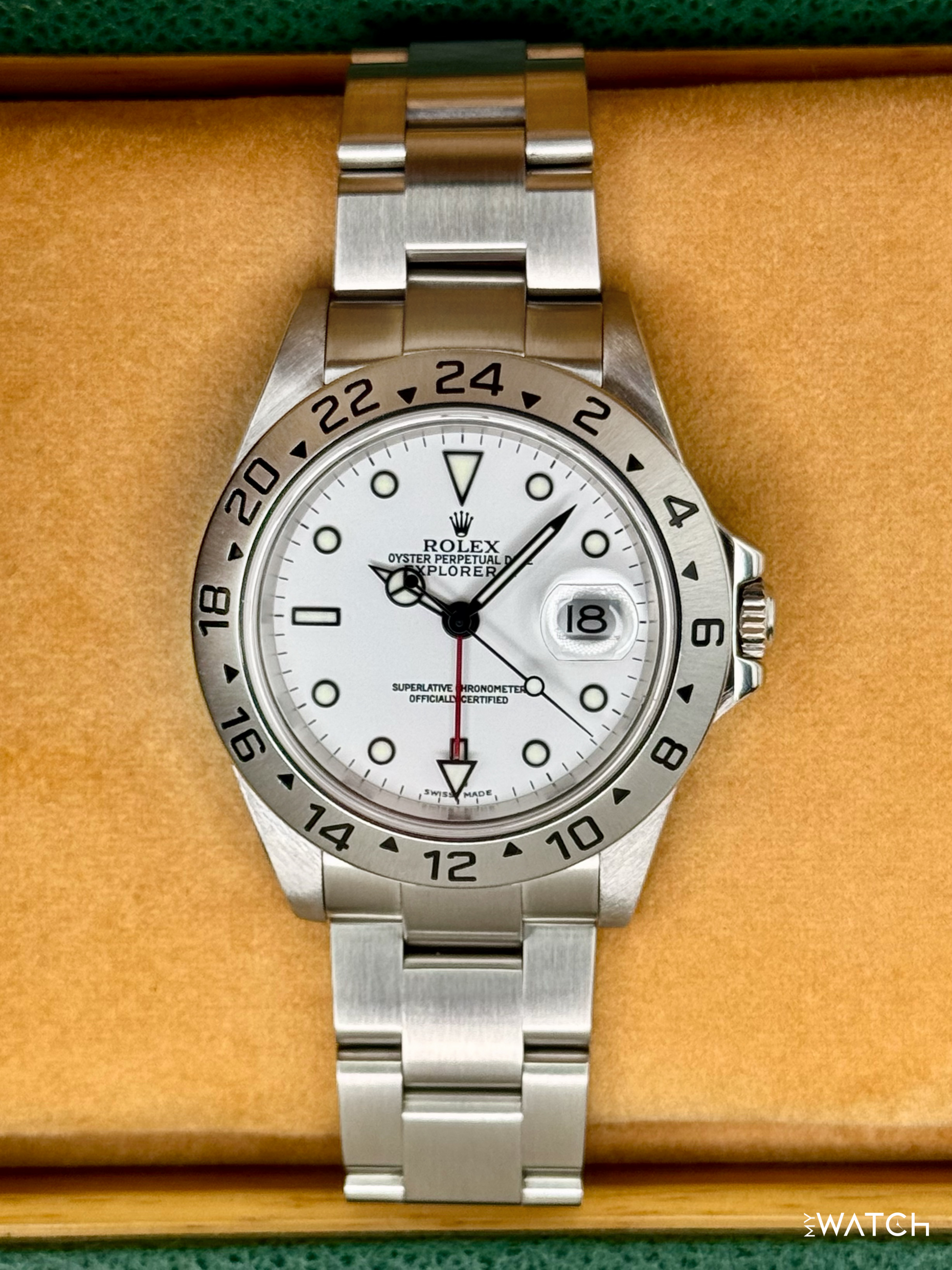 2002 Rolex Explorer II 40mm 16570 Stainless Steel Polar White Dial - MyWatchLLC