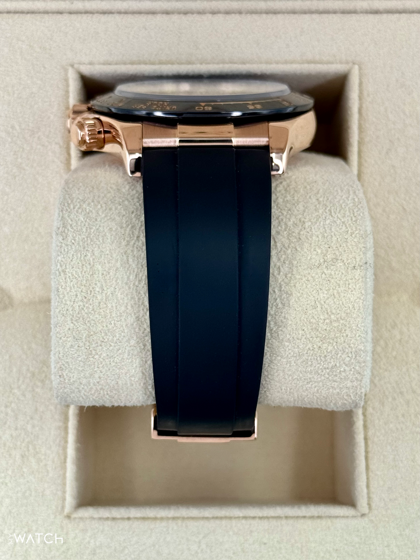 2024 CPO Rolex Daytona 40mm 116515LN Rose Gold Oysterflex Black Dial - MyWatchLLC