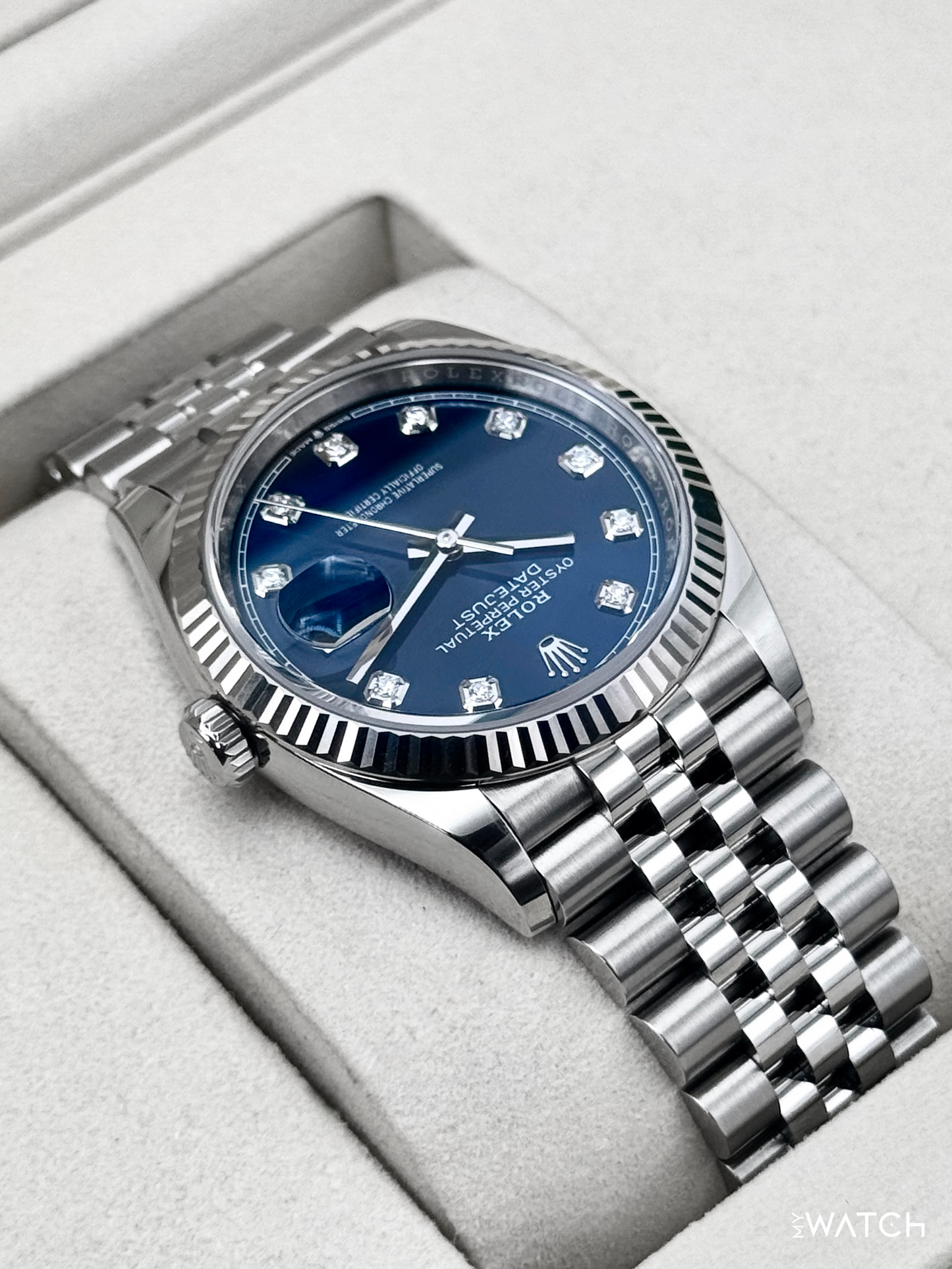NEW 2026 Rolex Datejust 36mm 126234 Stainless Steel Jubilee Blue Diamond Dial - MyWatchLLC