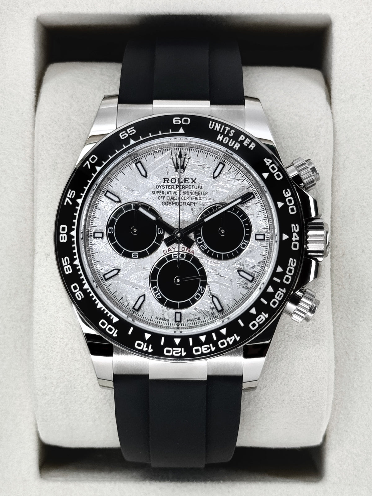 NEW 2026 Rolex Daytona 40mm 126519LN White Gold Oysterflex Meteorite Dial - MyWatchLLC