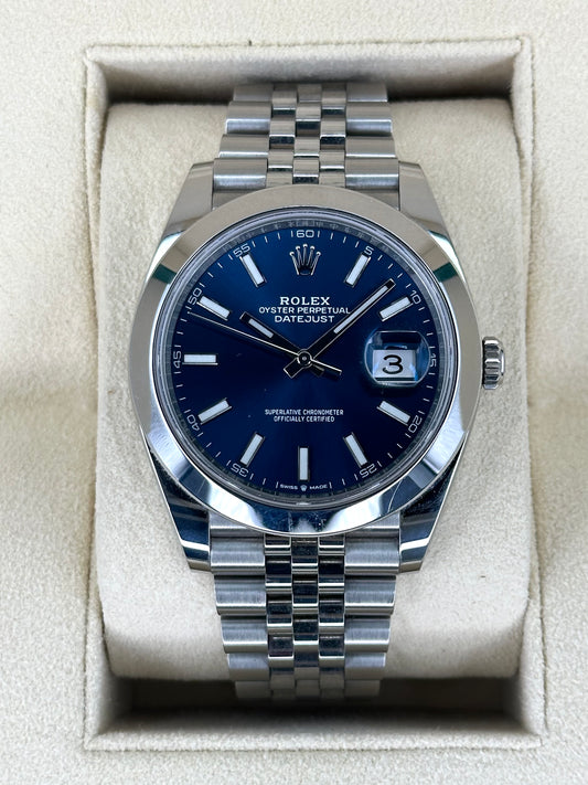 2023 Rolex Datejust 41mm 126300 Stainless Steel Jubilee Blue Dial