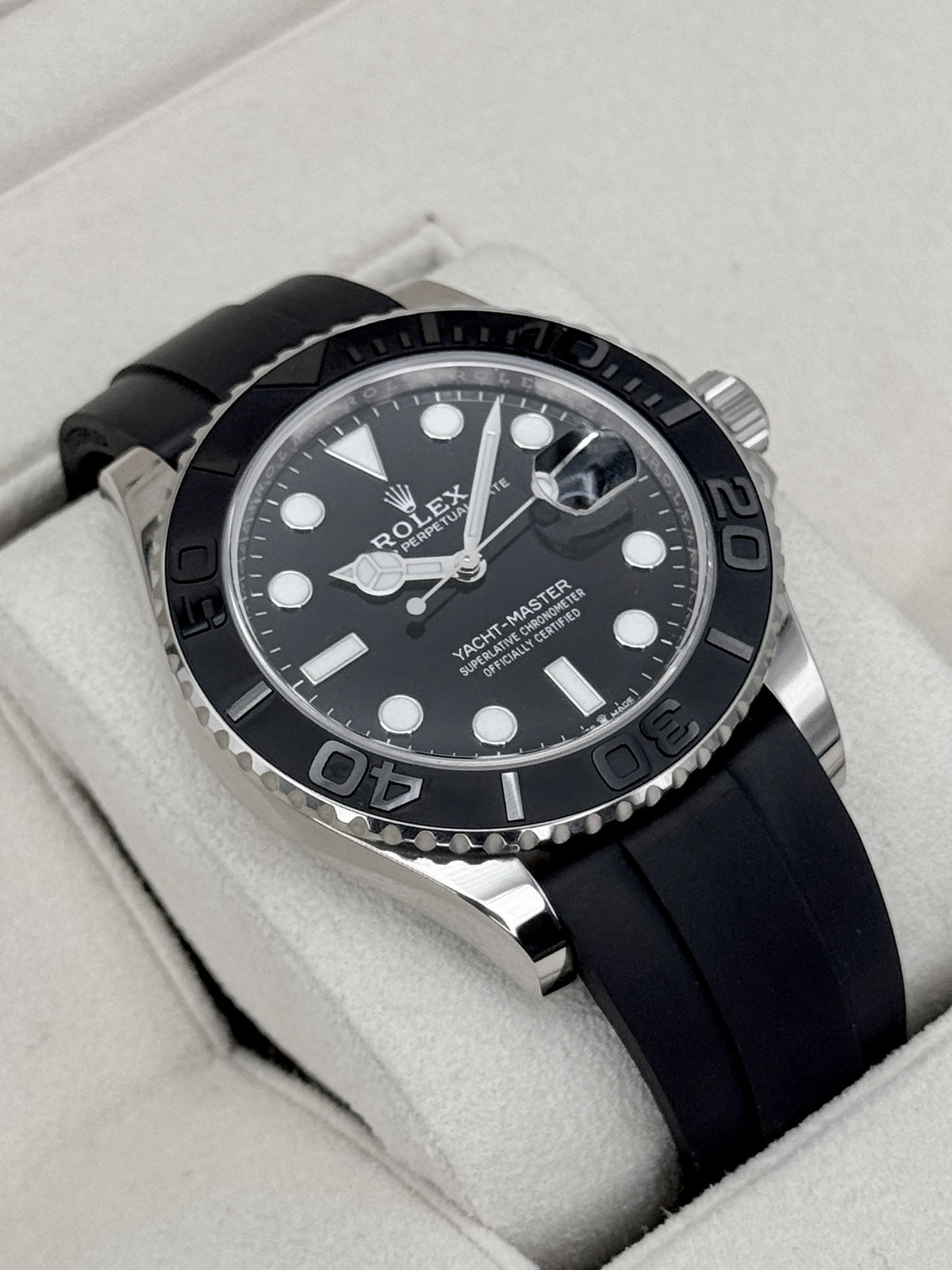 2021 Rolex Yacht-Master 42mm 226659 White Gold Oysterflex Black Dial