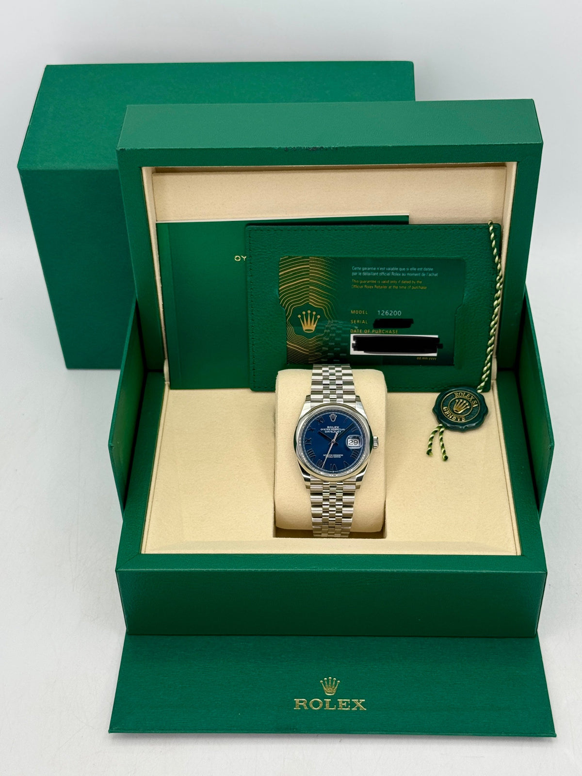 NEW 2026 Rolex Datejust 36mm 126200 Stainless Steel Jubilee Blue Roman Numeral Dial
