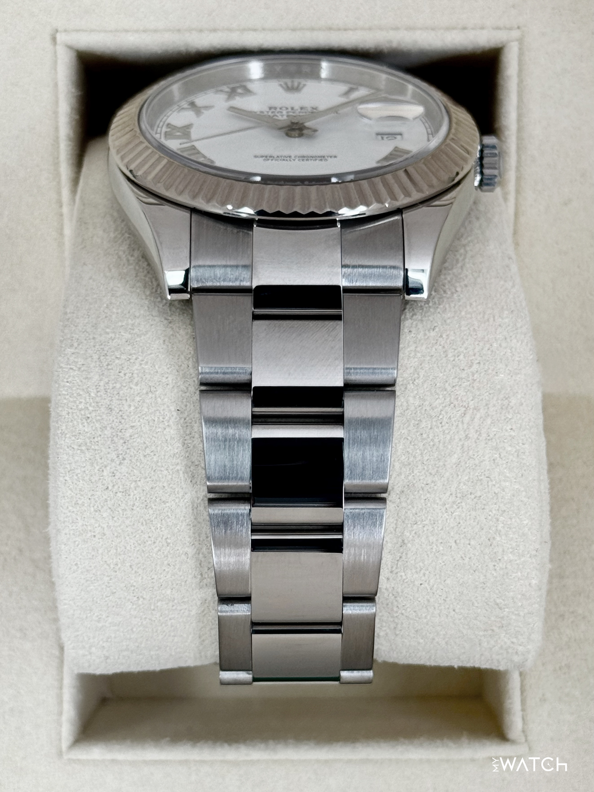 2019 Rolex Datejust 41mm 126334 Stainless Steel Oyster White Roman Numeral Dial - MyWatchLLC