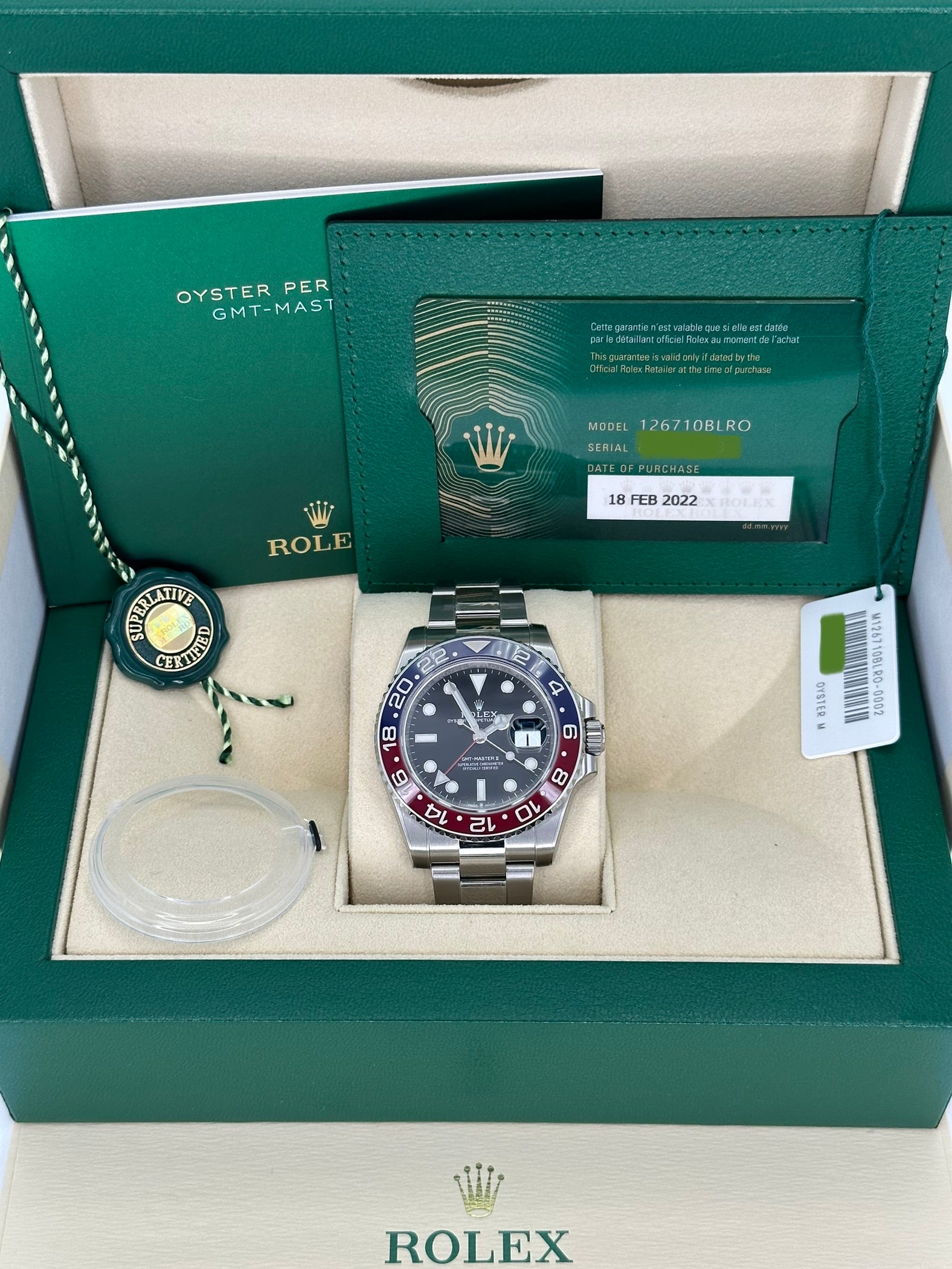 2022 Rolex GMT-Master II "Pepsi" 40mm 126710BLRO Oyster Bracelet - MyWatchLLC