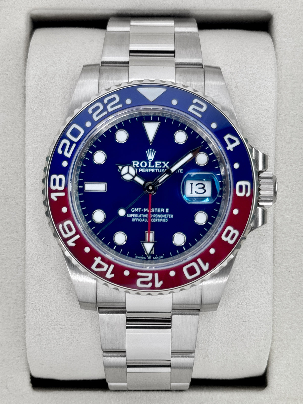 2025 Rolex GMT-Master II Pepsi 40mm 126719BLRO White Gold Oyster