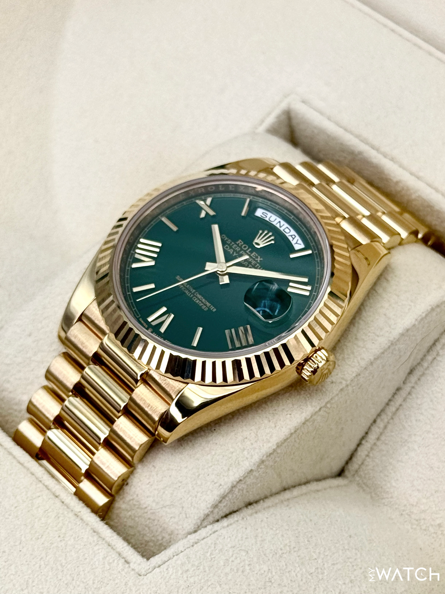 2022 Rolex Day-Date 40mm 228238 Presidential Green Dial - MyWatchLLC