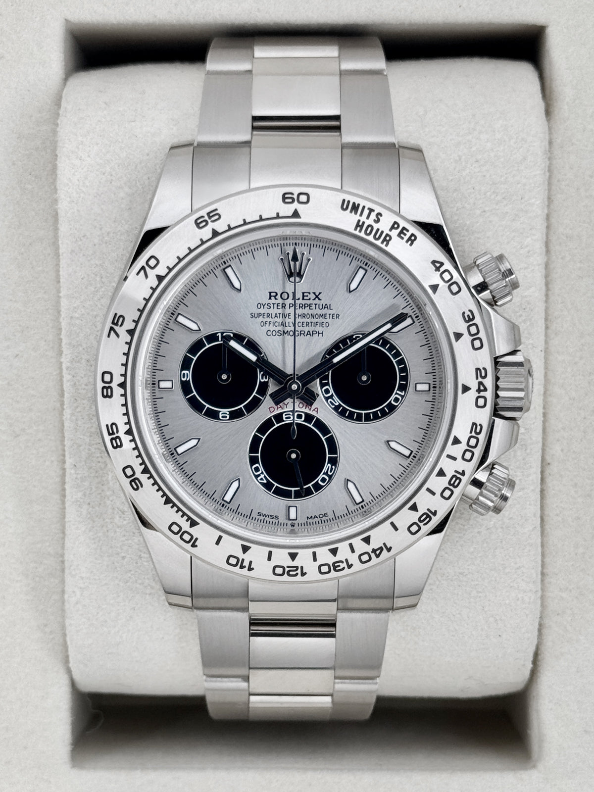 2026 Rolex Daytona 40mm 126509 White Gold Silver Ghost Dial