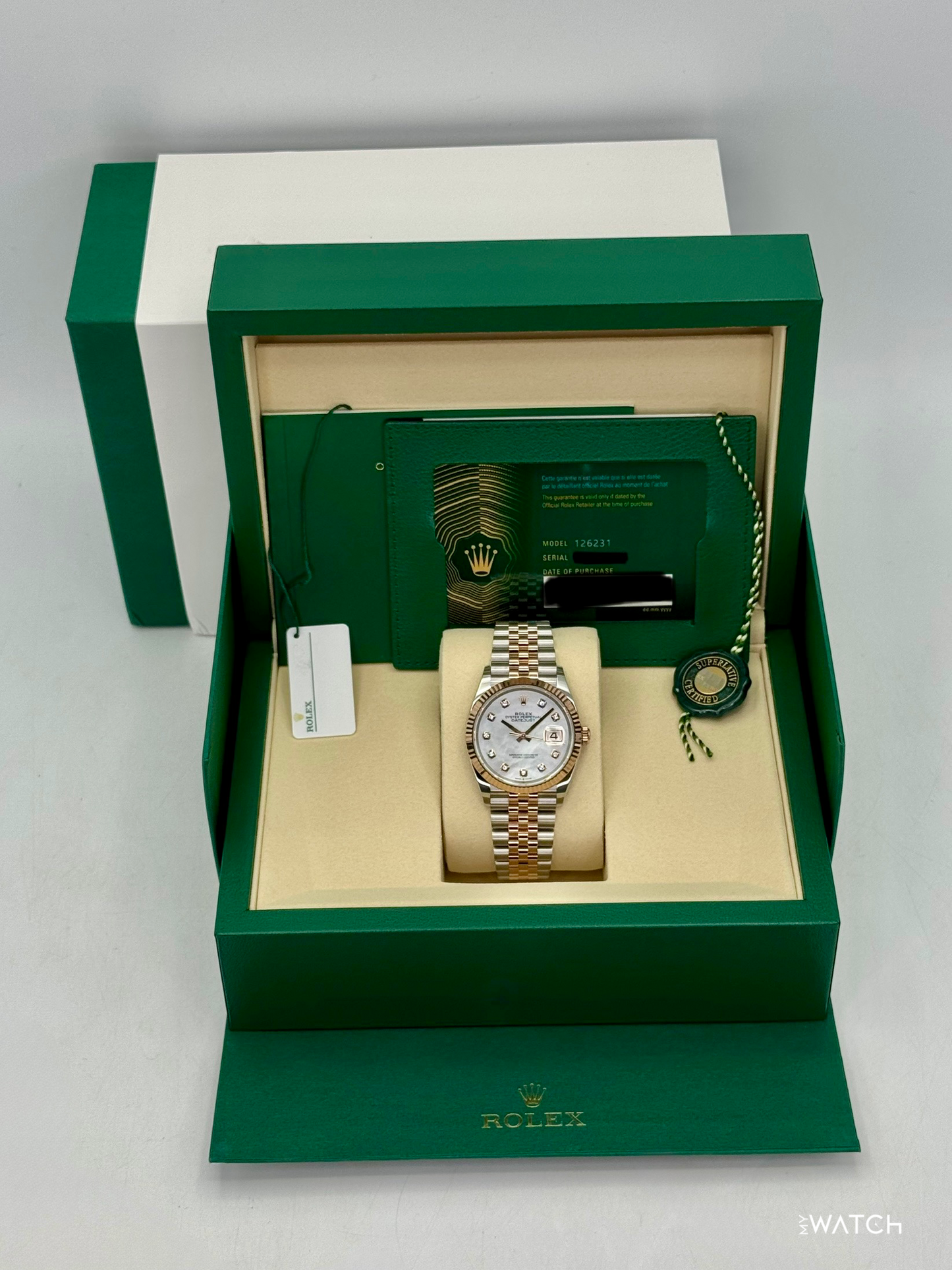 NEW 2026 Rolex Datejust 36mm 126231 Two-Tone MOP Diamond Dial (STICKERED) - MyWatchLLC