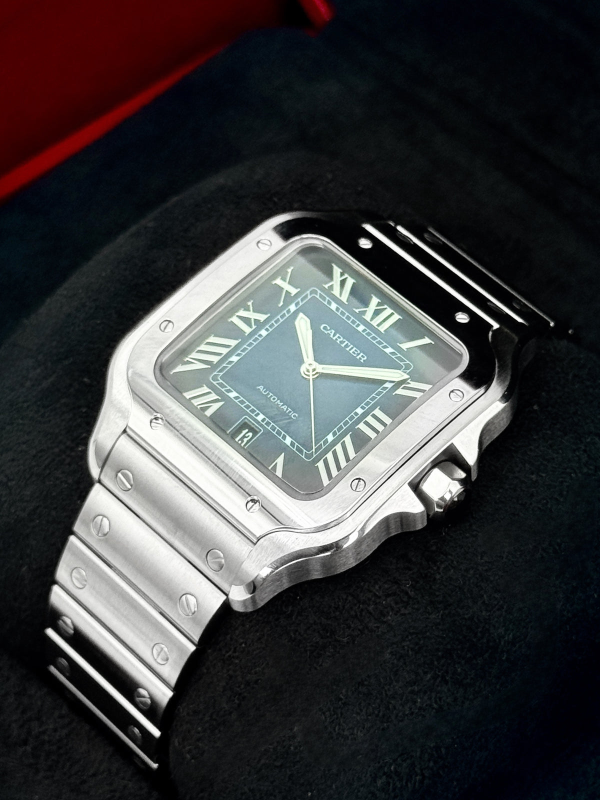NEW 2026 Cartier Santos De Cartier 39mm WSSA0071 Stainless Steel Blue Dial
