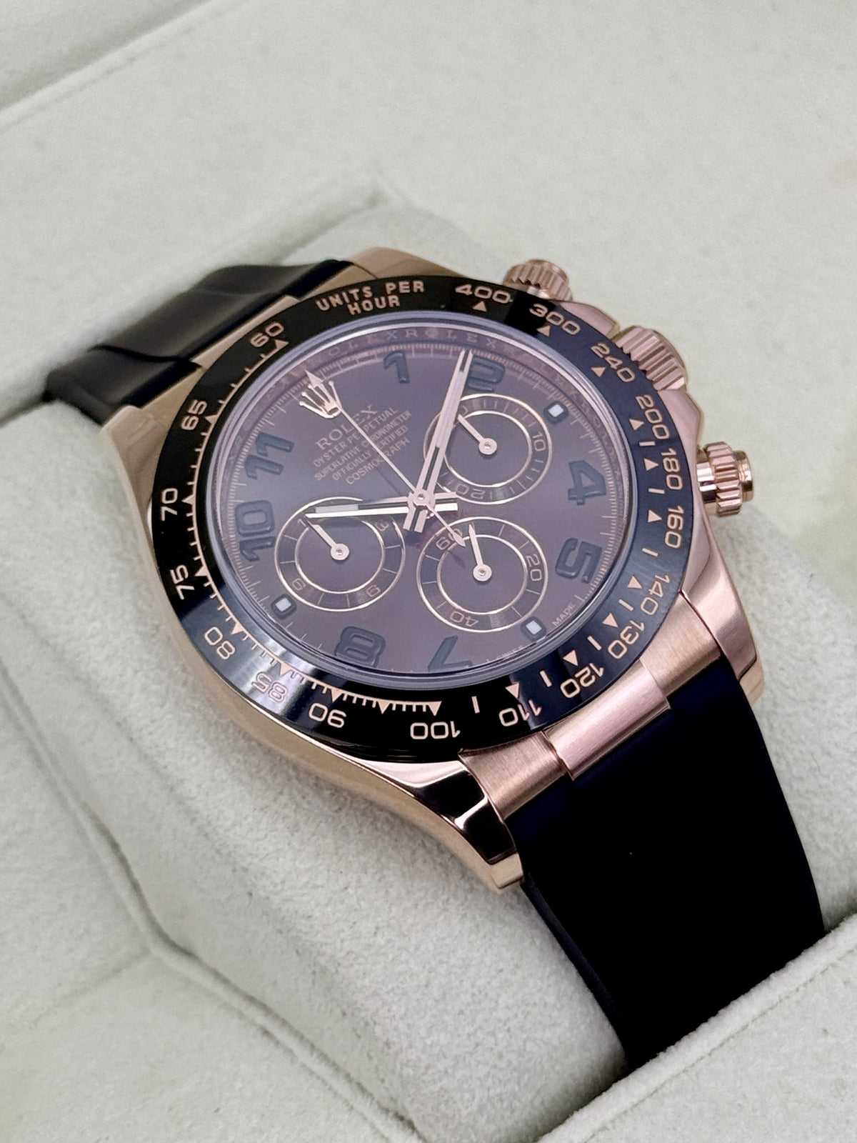 2012 Rolex Daytona 40mm 116515LN Rose Gold Oysterflex Chocolate Dial