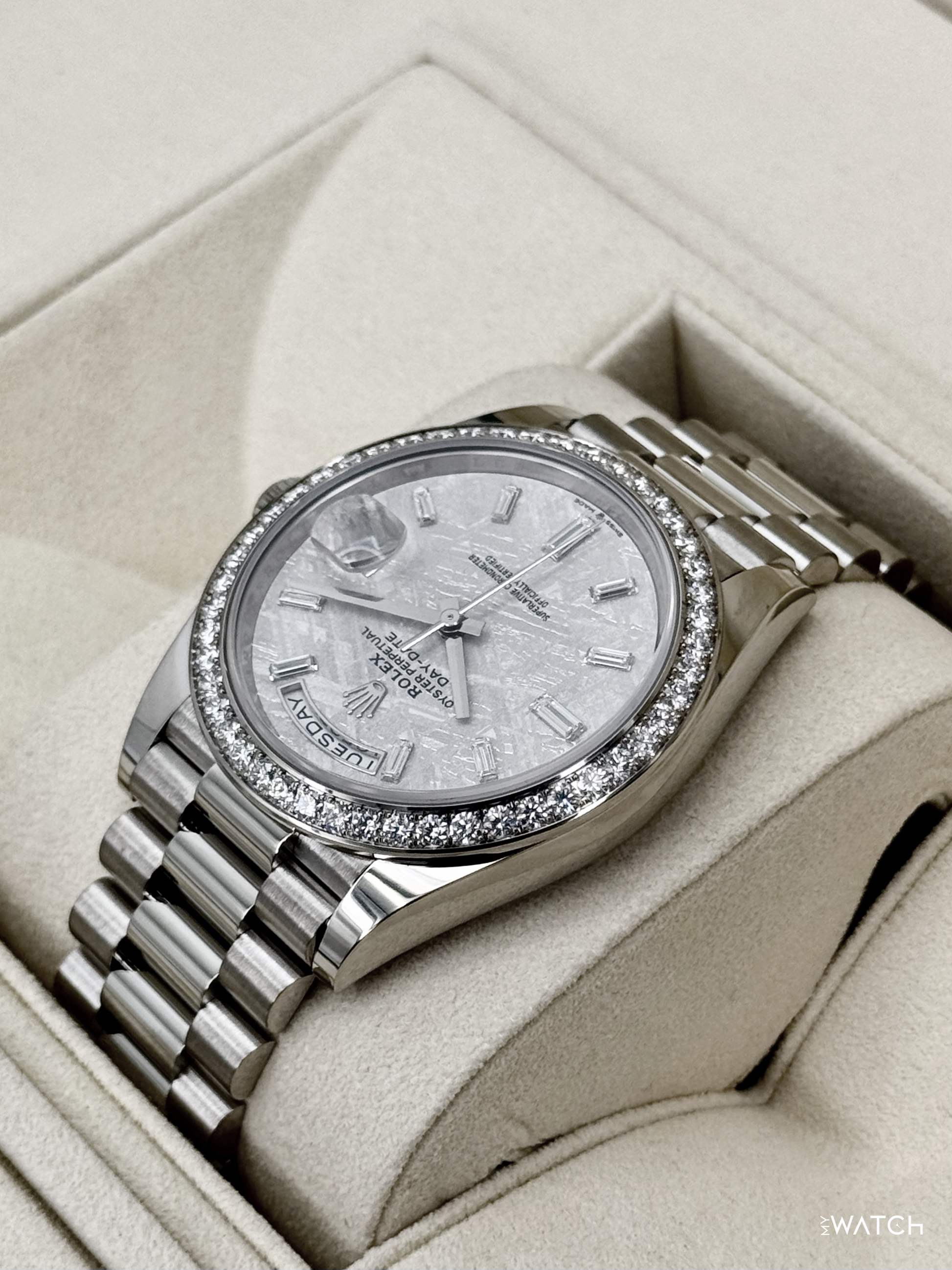 2019 Rolex Day-Date 40mm 228349RBR Presidential Meteorite Diamond Dial - MyWatchLLC