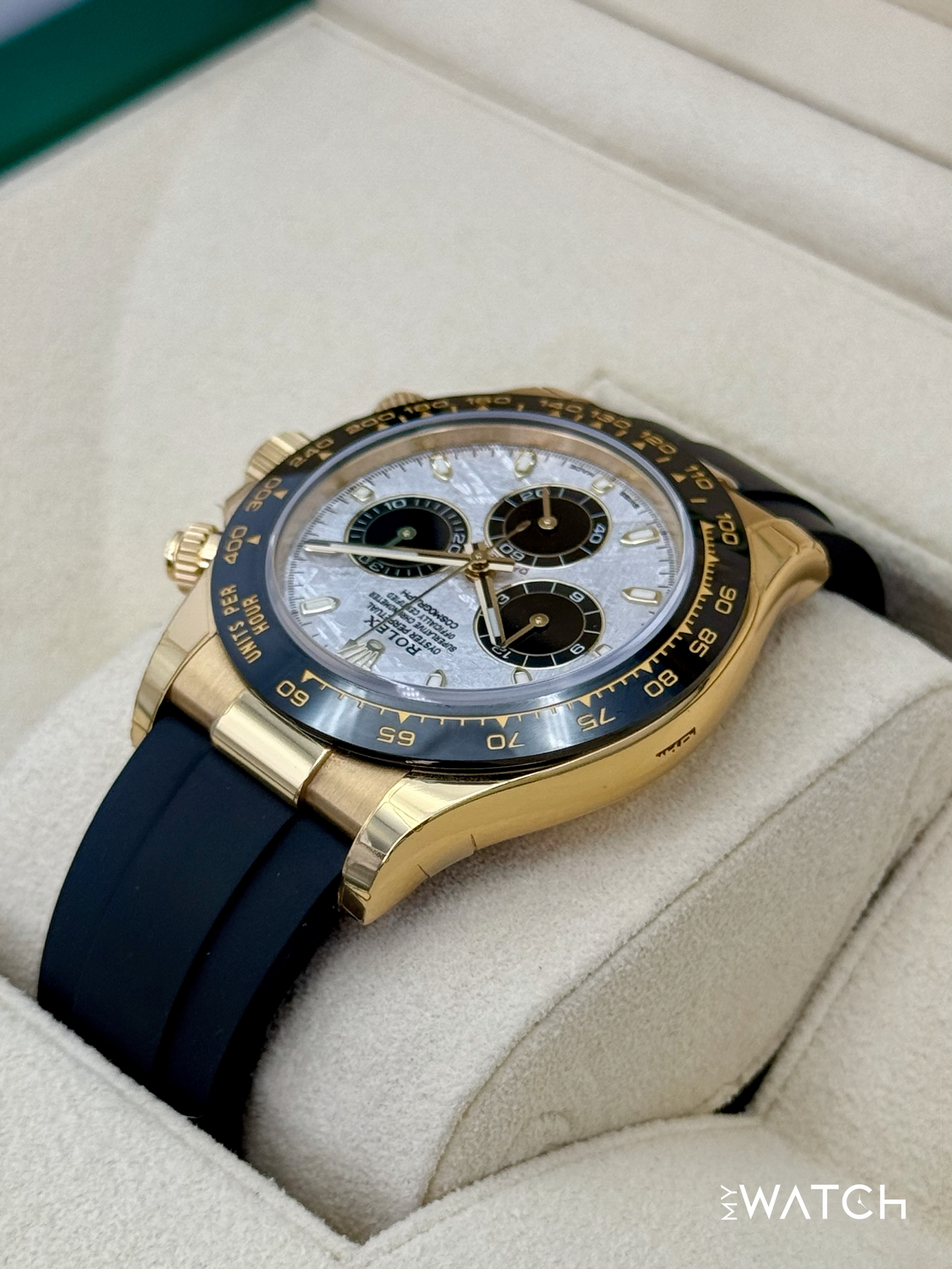 2022 Rolex Daytona 40mm 116518LN Yellow Gold Oysterflex Meteorite Dial (STICKERED)