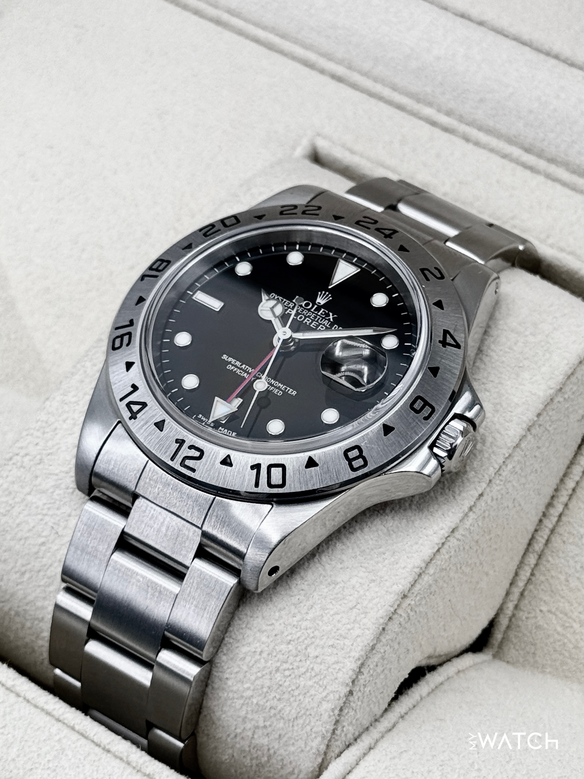 2002 Rolex Explorer II 40mm 16570 Stainless Steel Black Dial - MyWatchLLC