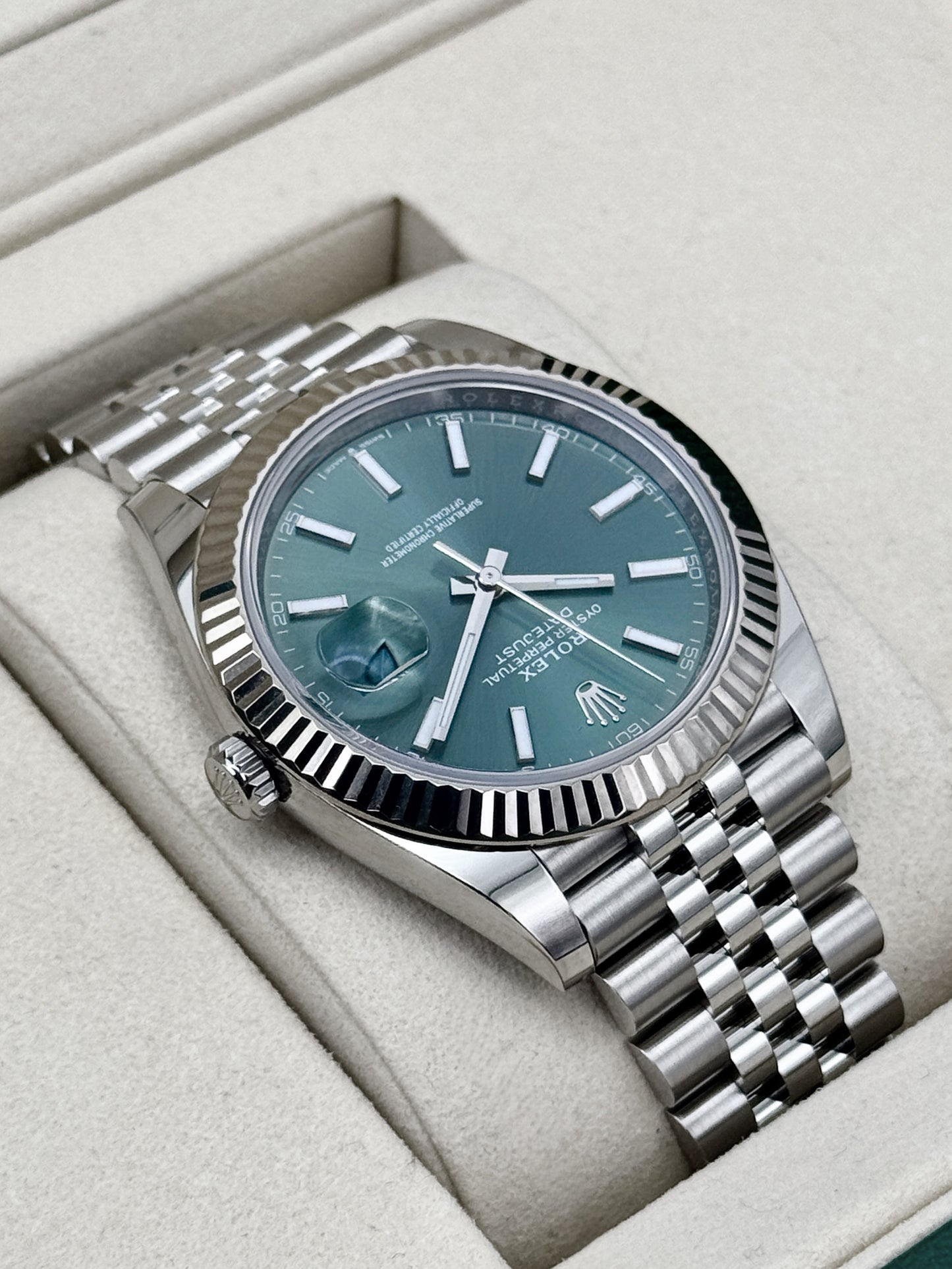 NEW 2026 Rolex Datejust 41mm 126334 Jubilee Mint Green Dial Stickered - MyWatchLLC