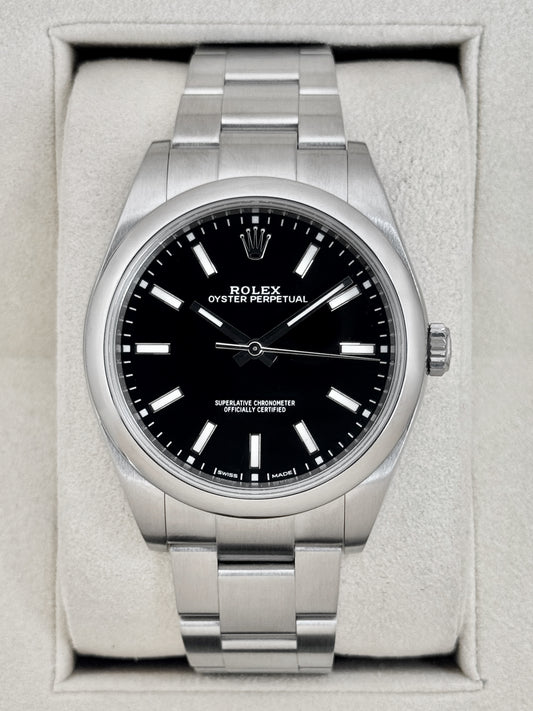 2019 Rolex Oyster Perpetual 39mm 114300 Stainless Steel Black Dial