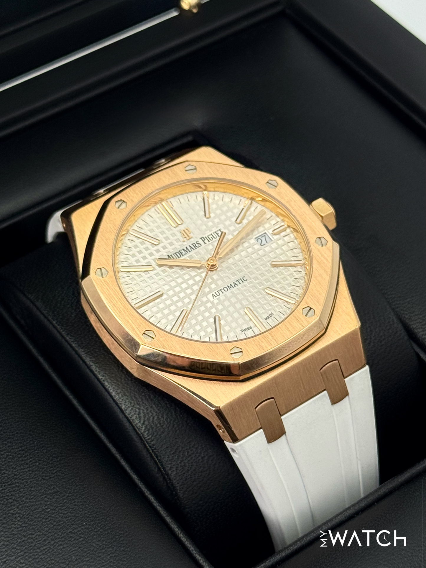 2017 Audemars Piguet Royal Oak 41mm 15400OR Rose Gold White Dial