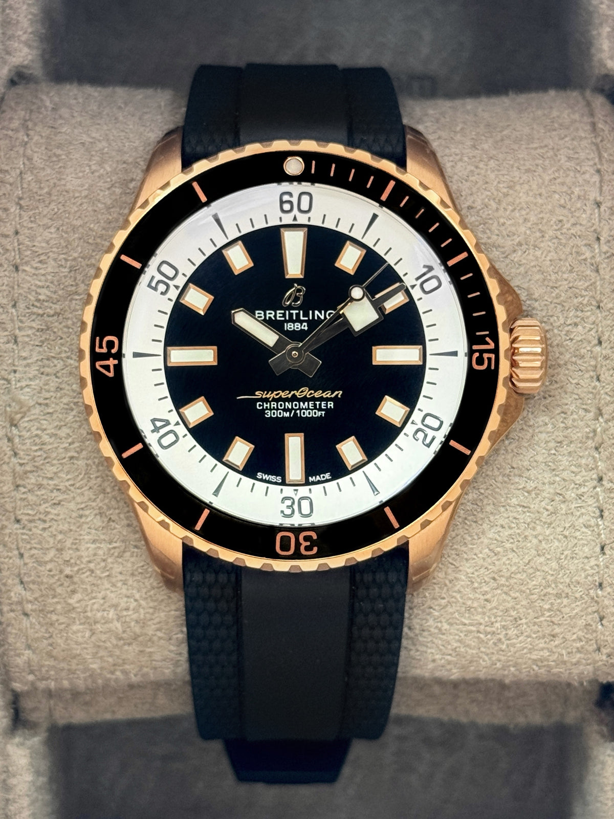 NEW 2026 Breitling Superocean Automatic 42mm R17375 Red Gold Black Dial (STICKERED)