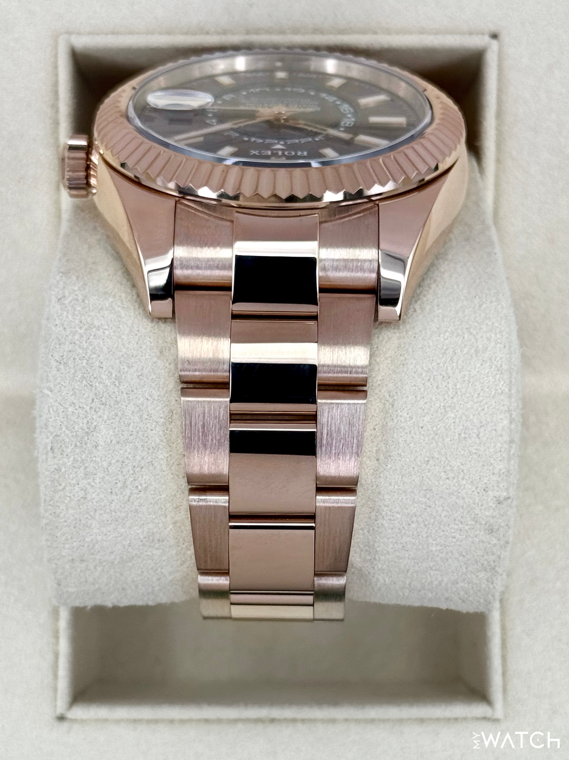 2019 Rolex Sky-Dweller 42mm 326935 Rose Gold Oyster Rhodium Dial - MyWatchLLC