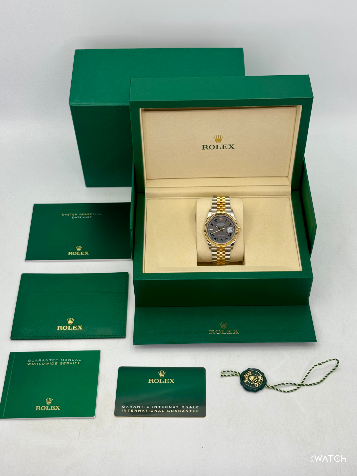 NEW 2026 Rolex Datejust 36mm 126233 Two-Tone Jubilee Wimbledon Dial - MyWatchLLC