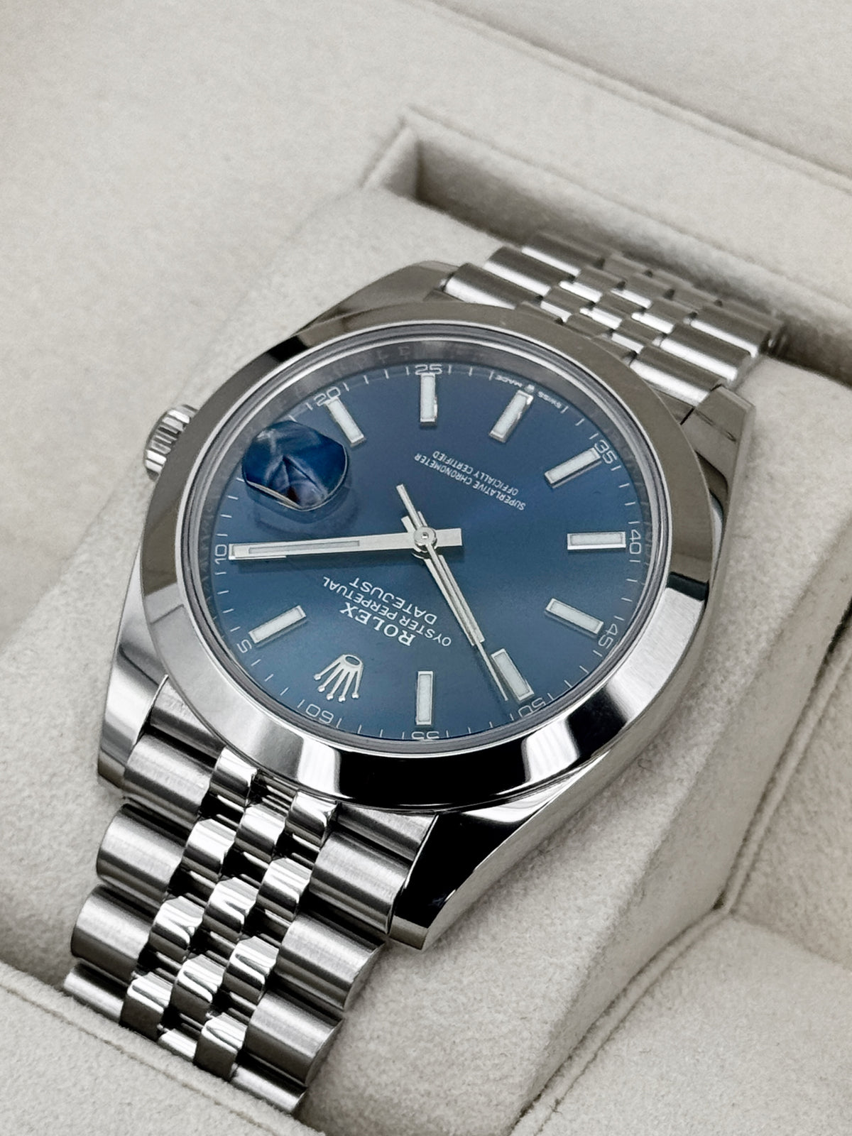 2019 Rolex Datejust 41mm 126300 Stainless Steel Jubilee Blue Dial