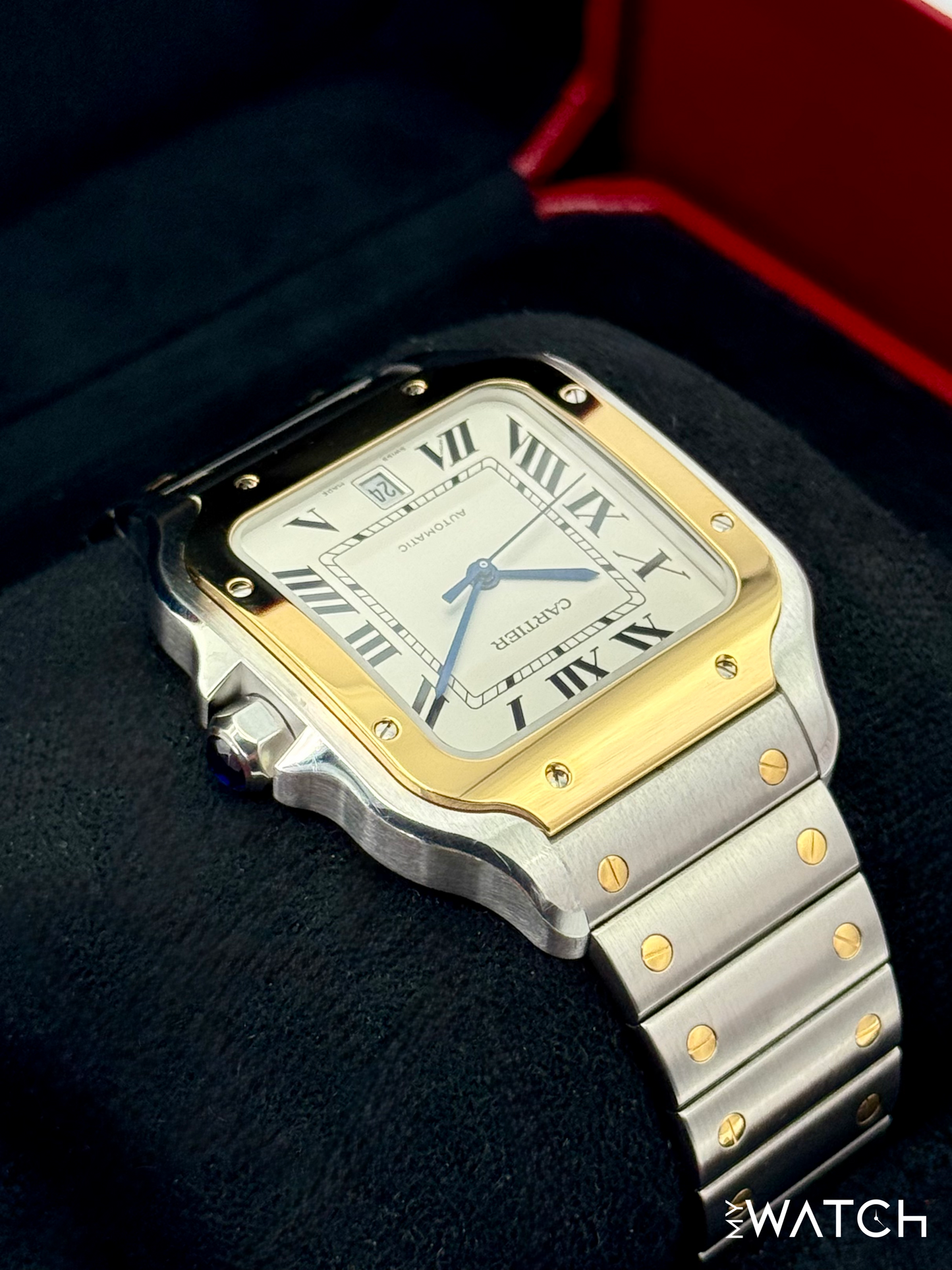 2020 Cartier Santos De Cartier 39.8mm W2SA0009 Two-Tone White Dial