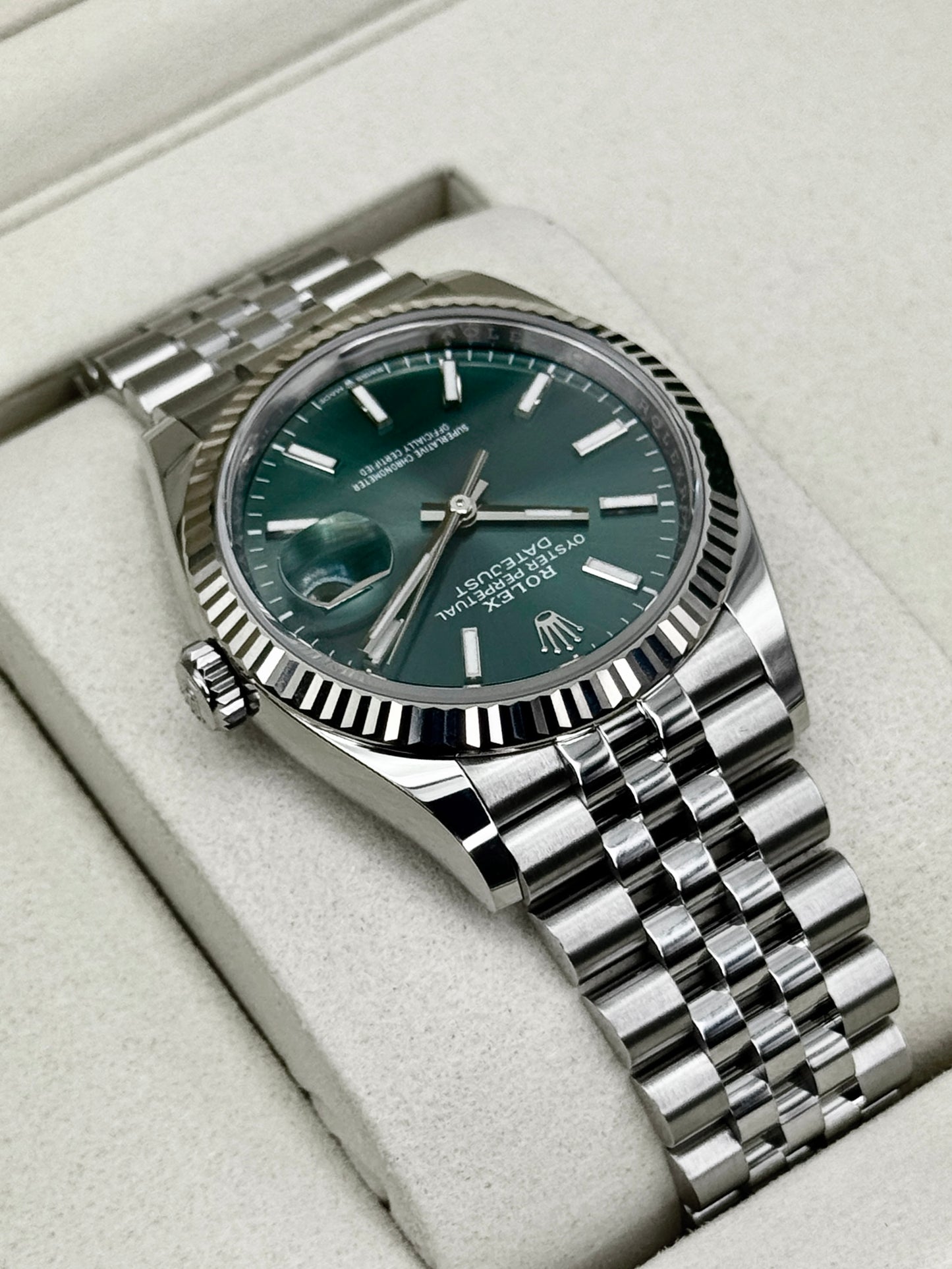 NEW 2026 Rolex Datejust 36mm 126234 Stainless Steel Jubilee Mint Green Dial