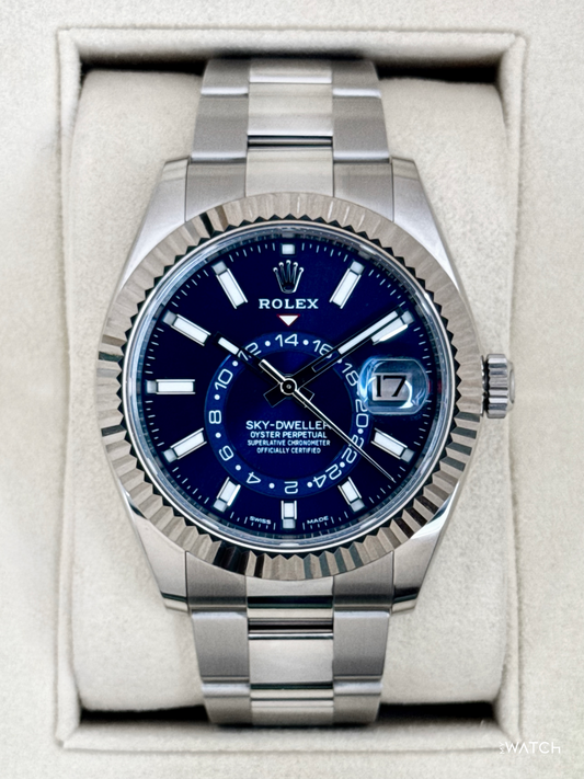 2017 Rolex Sky-Dweller 42mm 326934 Stainless Steel Oyster Blue Dial - MyWatchLLC