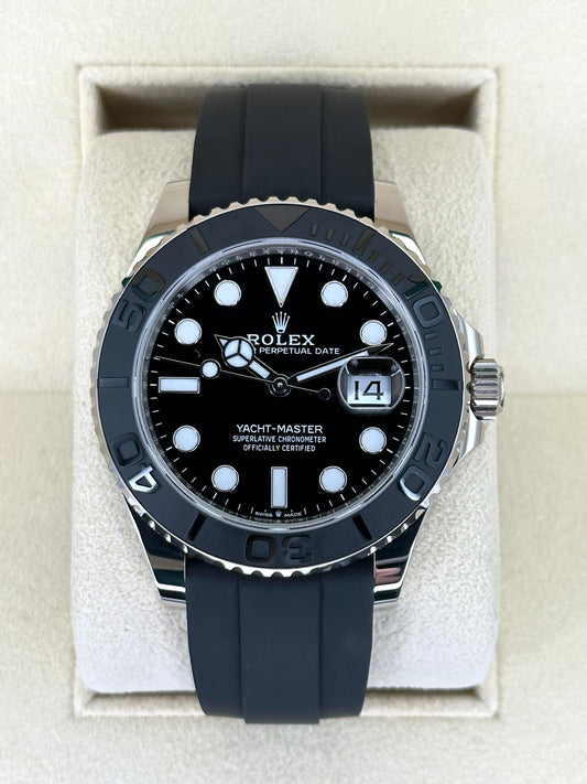 NEW 2023 Rolex Yacht-Master 42 226659 White Gold Oysterflex Black Dial - MyWatchLLC