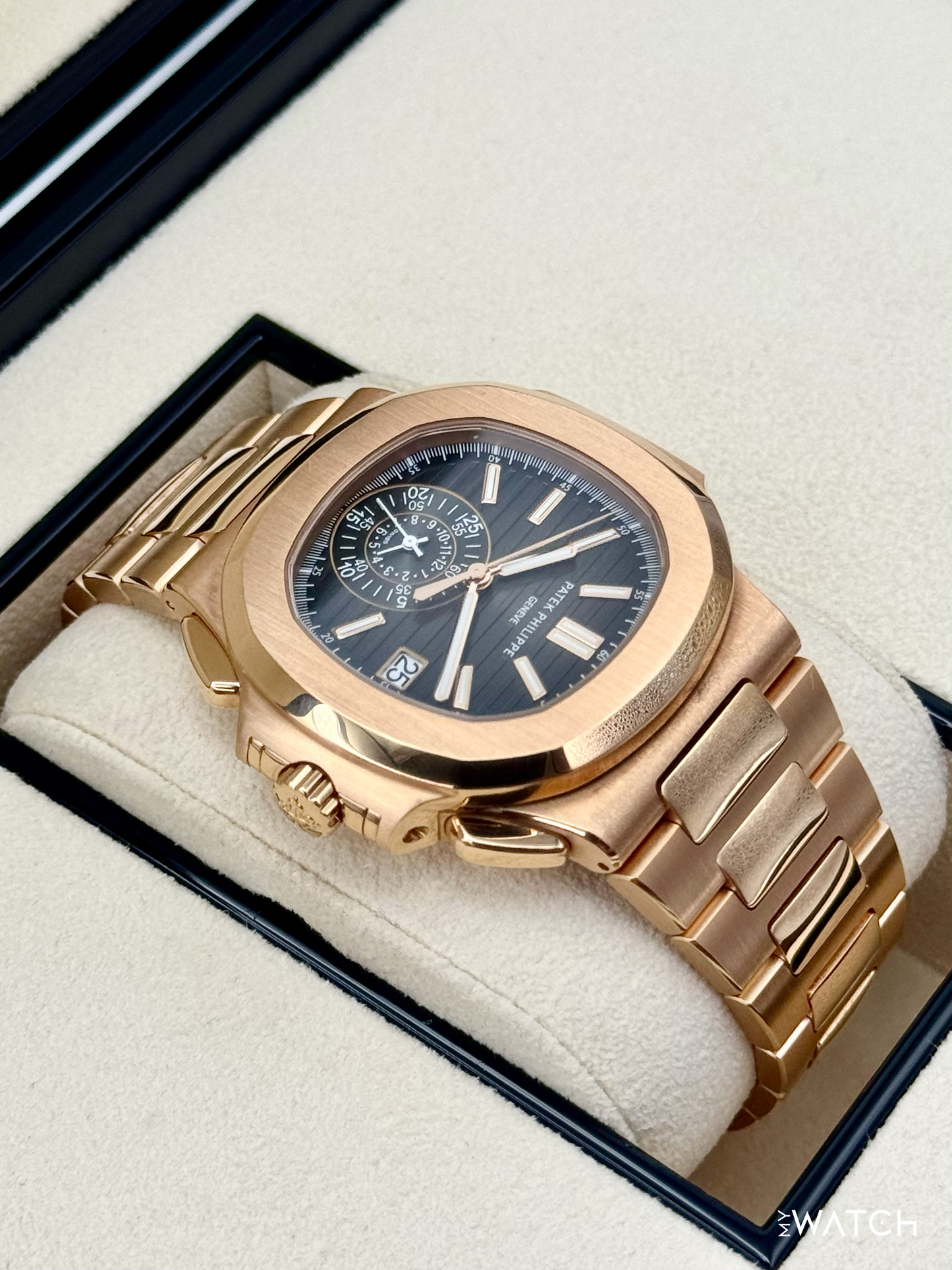 2023 Patek Philippe Nautilus Chrono 40.5mm 5980/1R Rose Gold Gray Dial