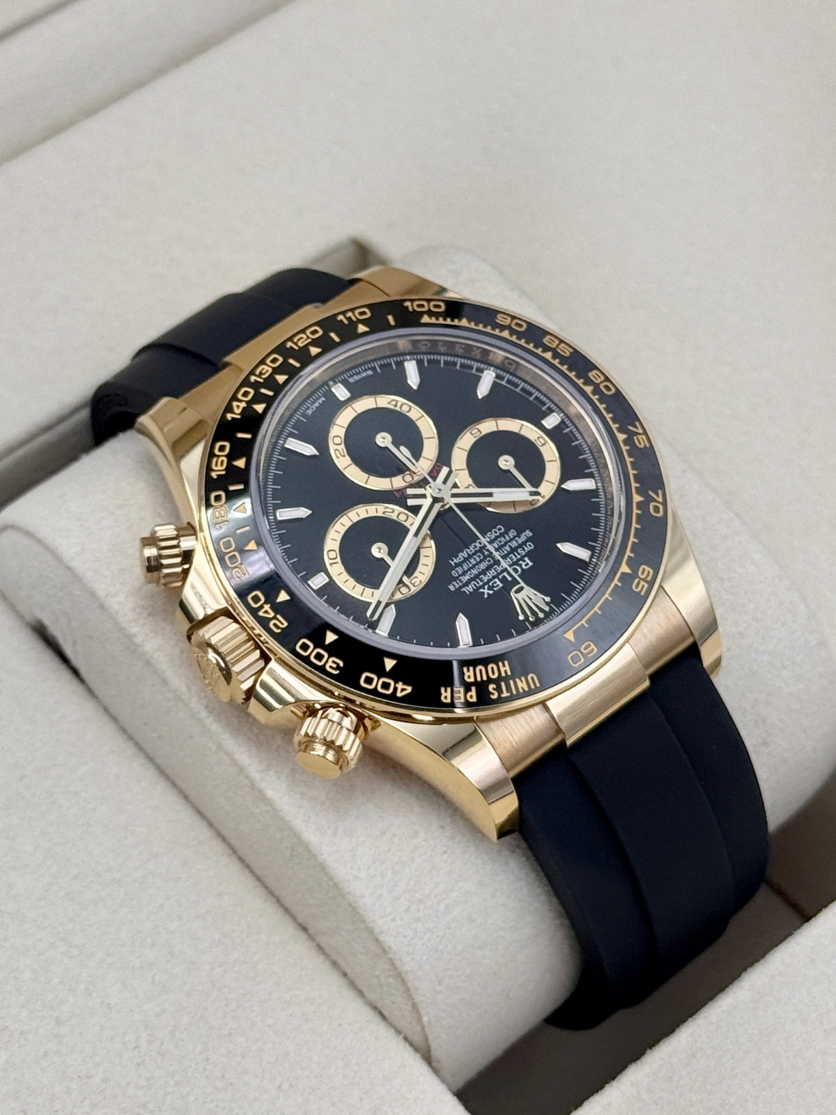 NEW 2026 Rolex Daytona 40mm 126518LN Yellow Gold Oysterflex Black Dial (NEW STYLE CARD)