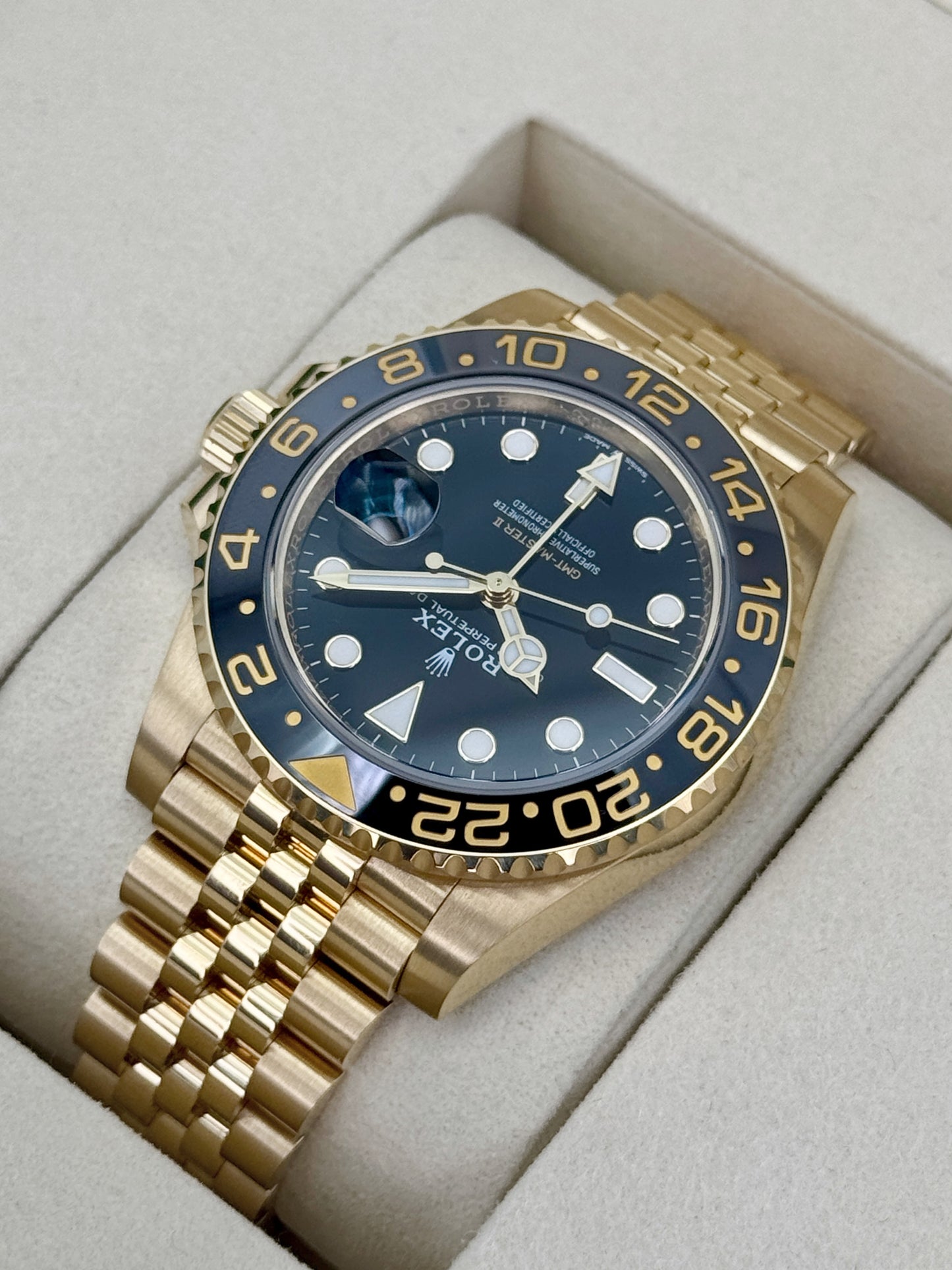 2026 Rolex GMT-Master II 40mm 126718GRNR Yellow Gold Jubilee Black Dial