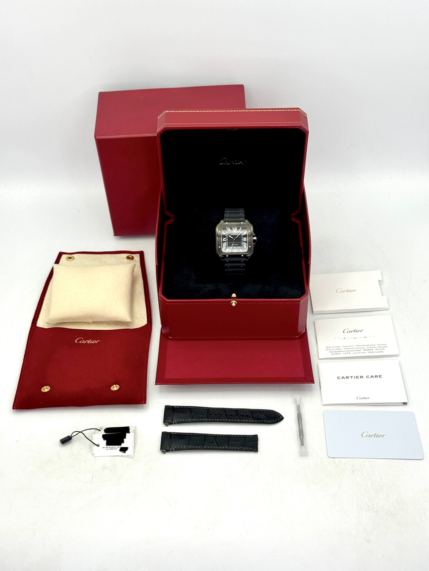 2024 Cartier Santos De Cartier 39.8mm WSSA0039 Stainless Steel Black Dial