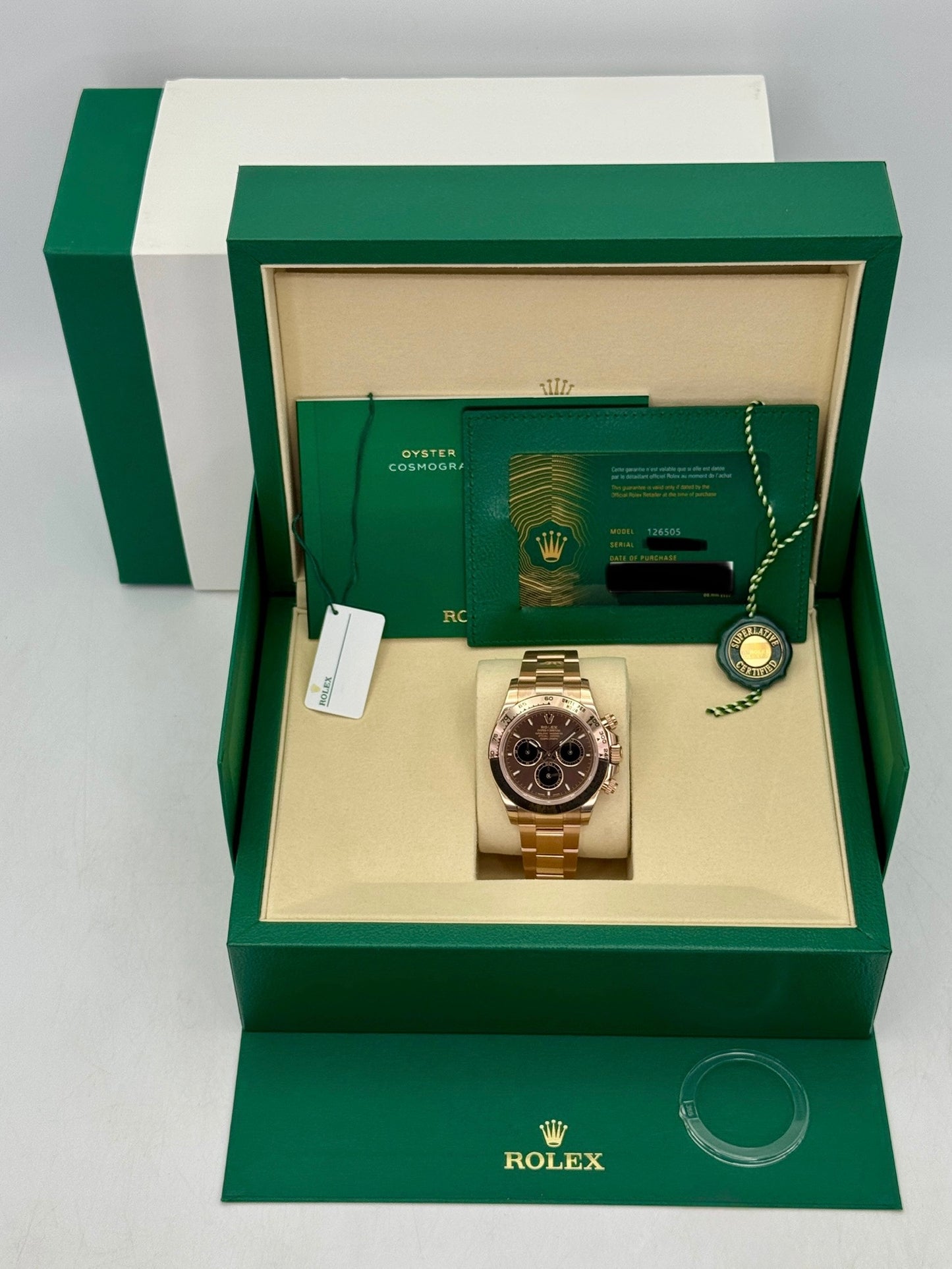 NEW 2026 Rolex Daytona 40mm 126505 Rose Gold Chocolate Dial - STICKERED