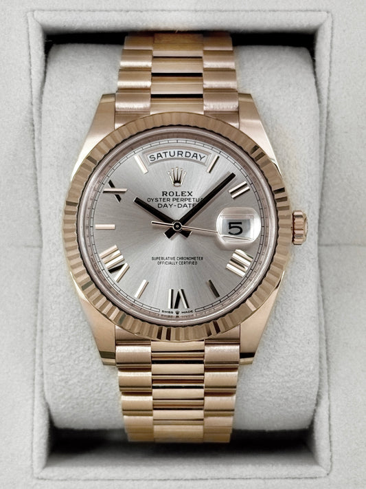 2024 Rolex Day-Date 40mm 228235 Presidential Rose Gold Sundust Dial