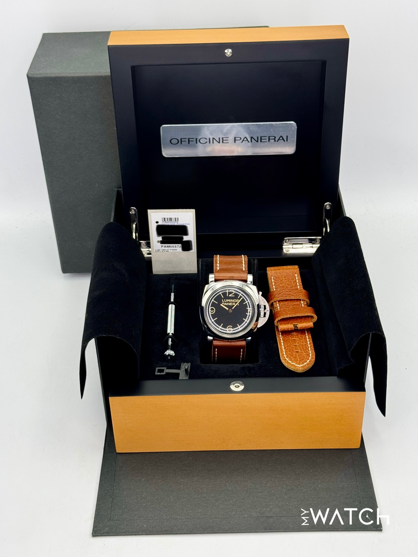 2012 Panerai Luminor 1950 3 Days 47mm PAM00372 Stainless Steel Black Dial