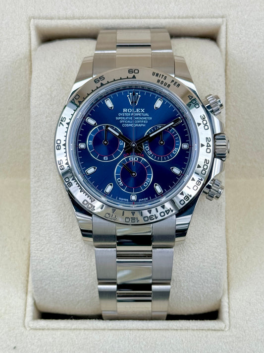 2022 Rolex Daytona 40mm 116509 White Gold Blue Dial - MyWatchLLC