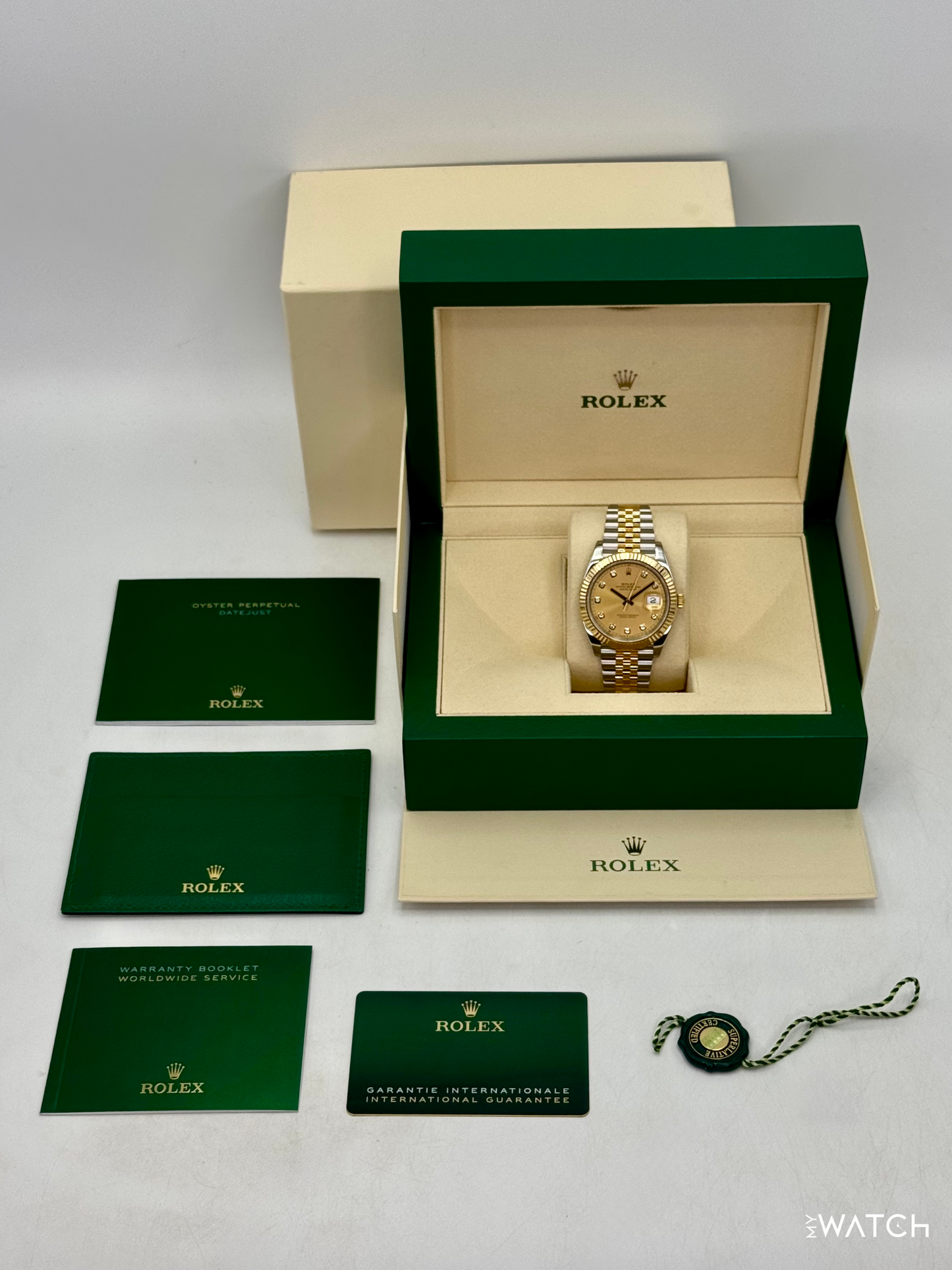 2022 Rolex Datejust 41mm 126333 Two-Tone Jubilee Champagne Diamond Dial - MyWatchLLC