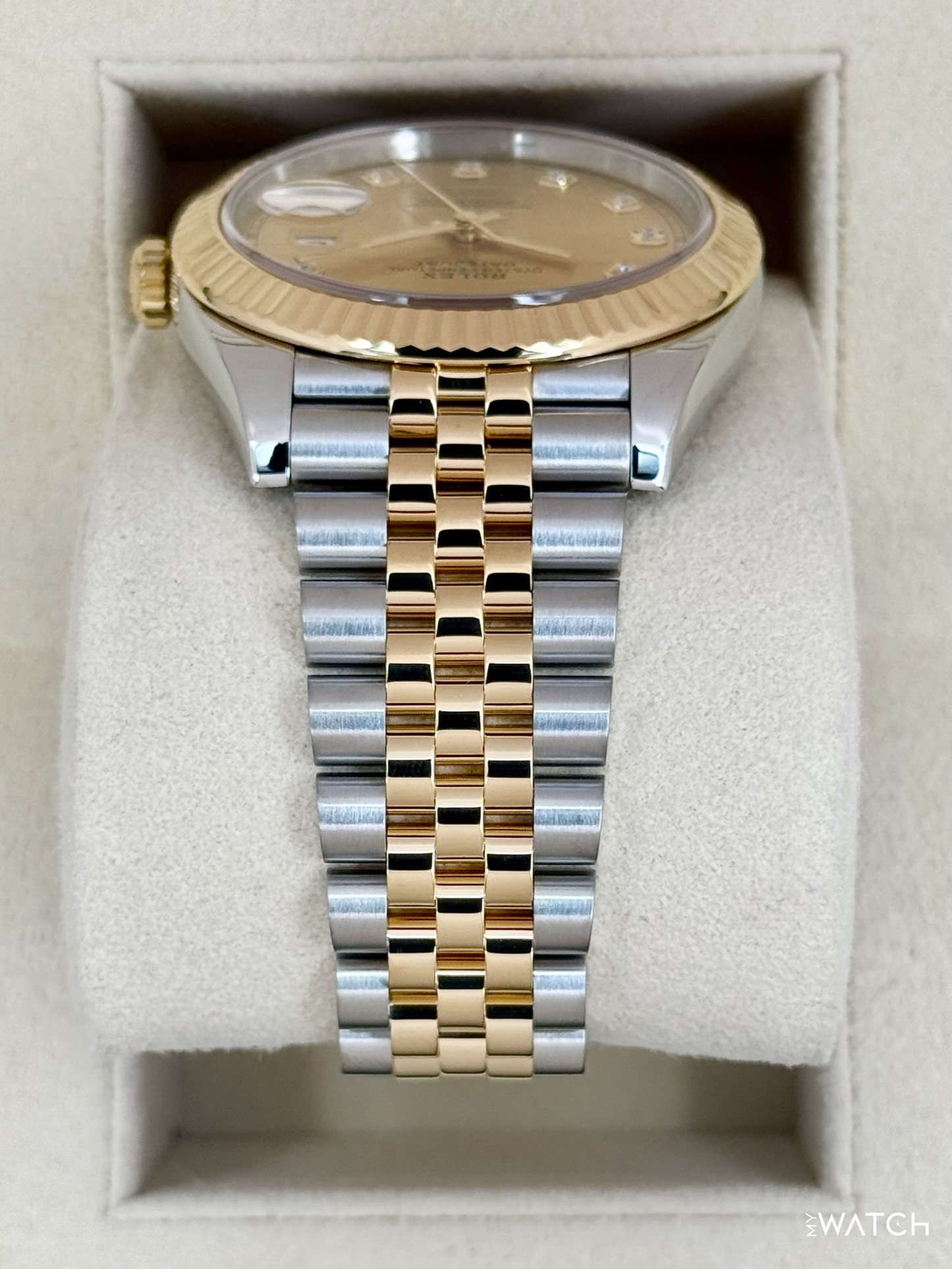 2022 Rolex Datejust 41mm 126333 Two-Tone Jubilee Champagne Diamond Dial - MyWatchLLC